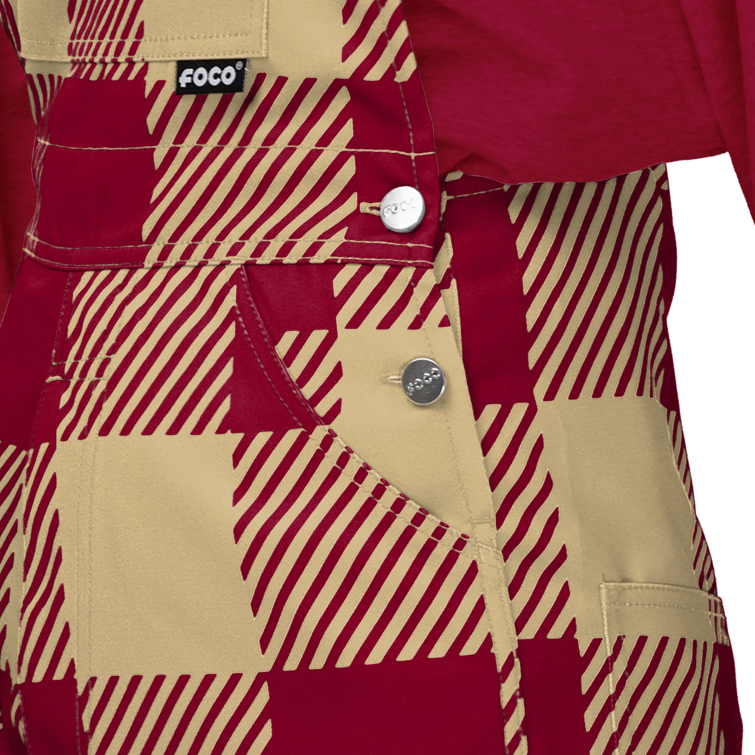 Florida State Seminoles NCAA Womens Plaid Bib Overalls - Image 5