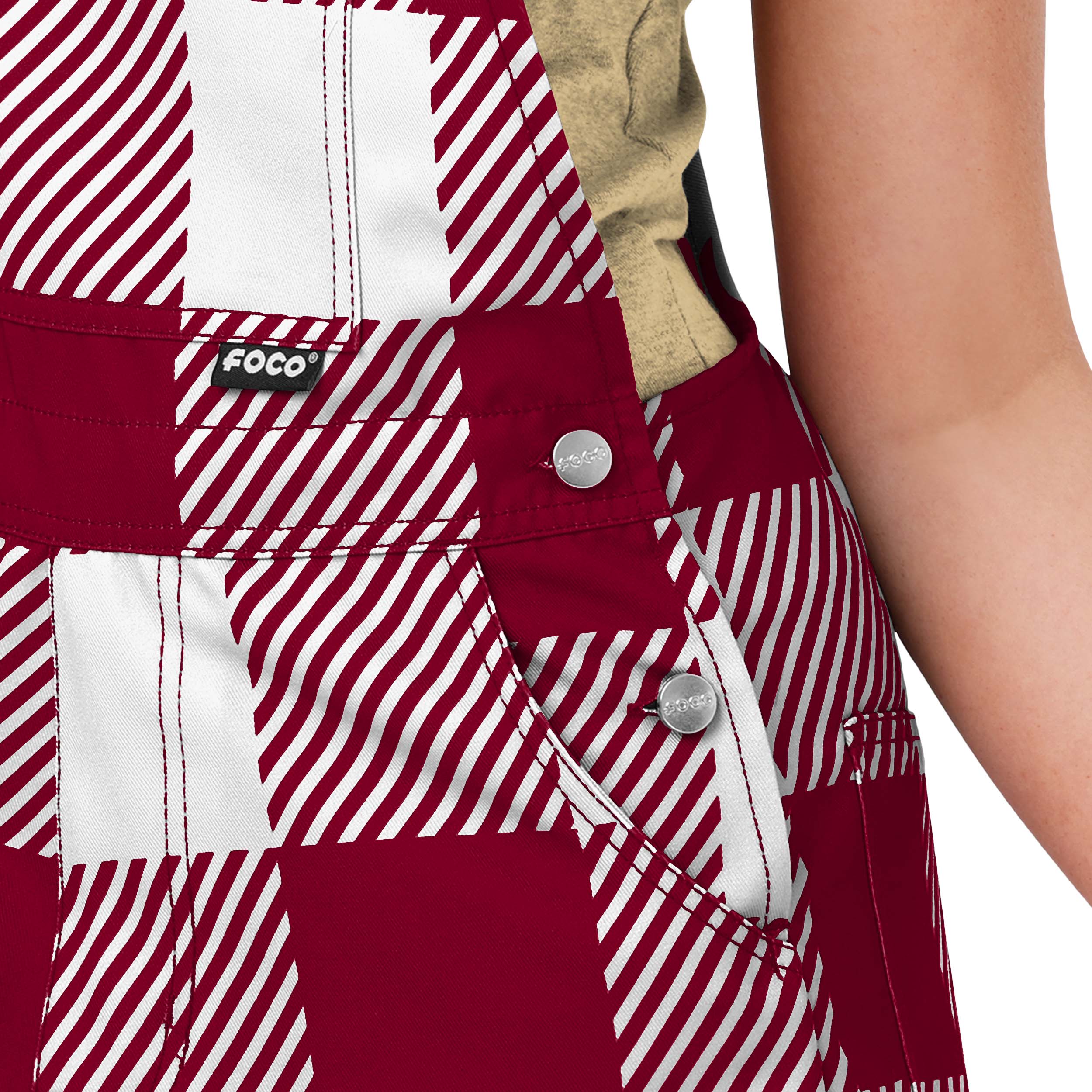 Florida State Seminoles NCAA Womens Plaid Bib Shortalls - Image 5