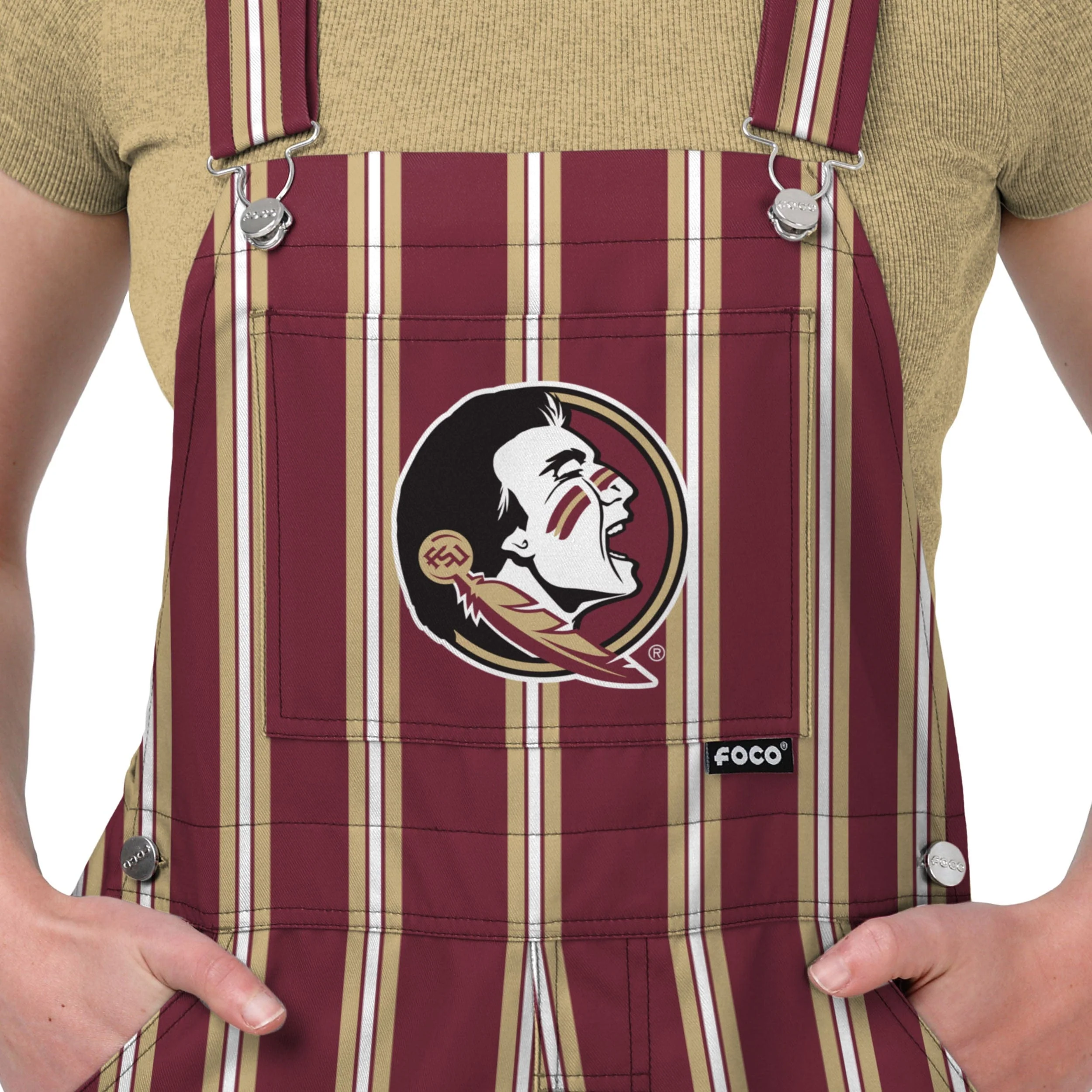 Florida State Seminoles NCAA Womens Sideline Spirit Bib Overalls - Image 4
