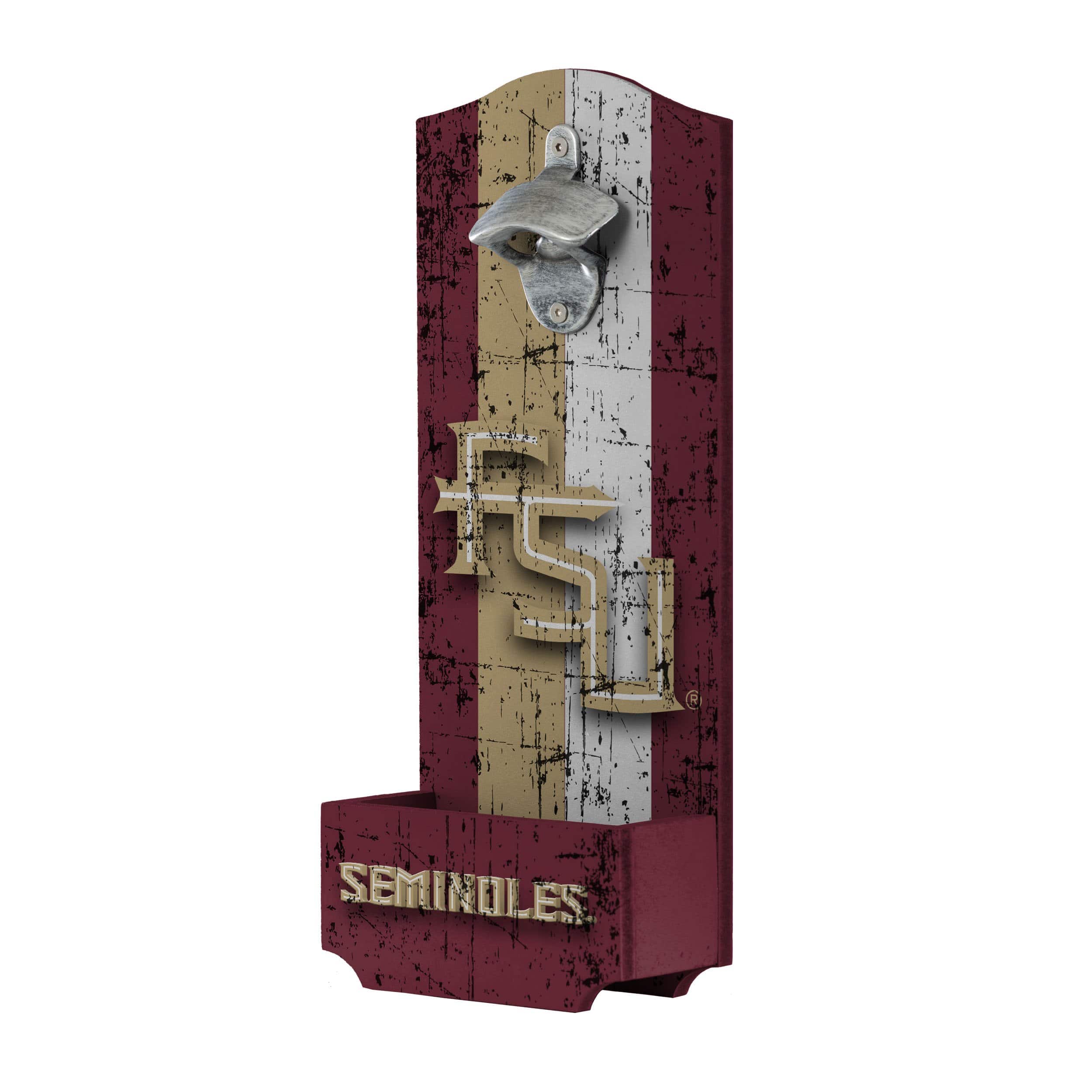 Florida State Seminoles NCAA Wooden Bottle Cap Opener Sign