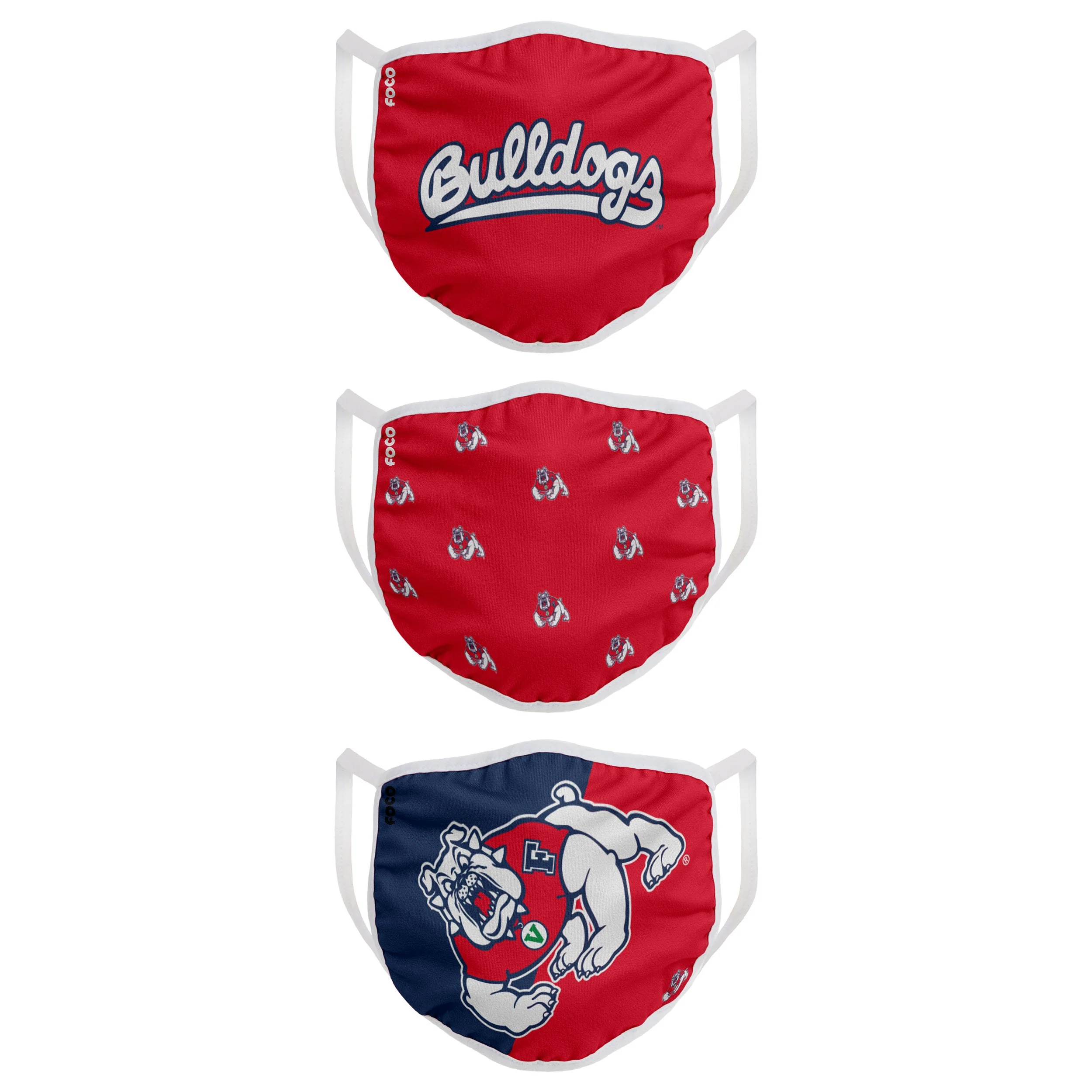 Fresno State Bulldogs NCAA 3 Pack Face Cover - Image 2