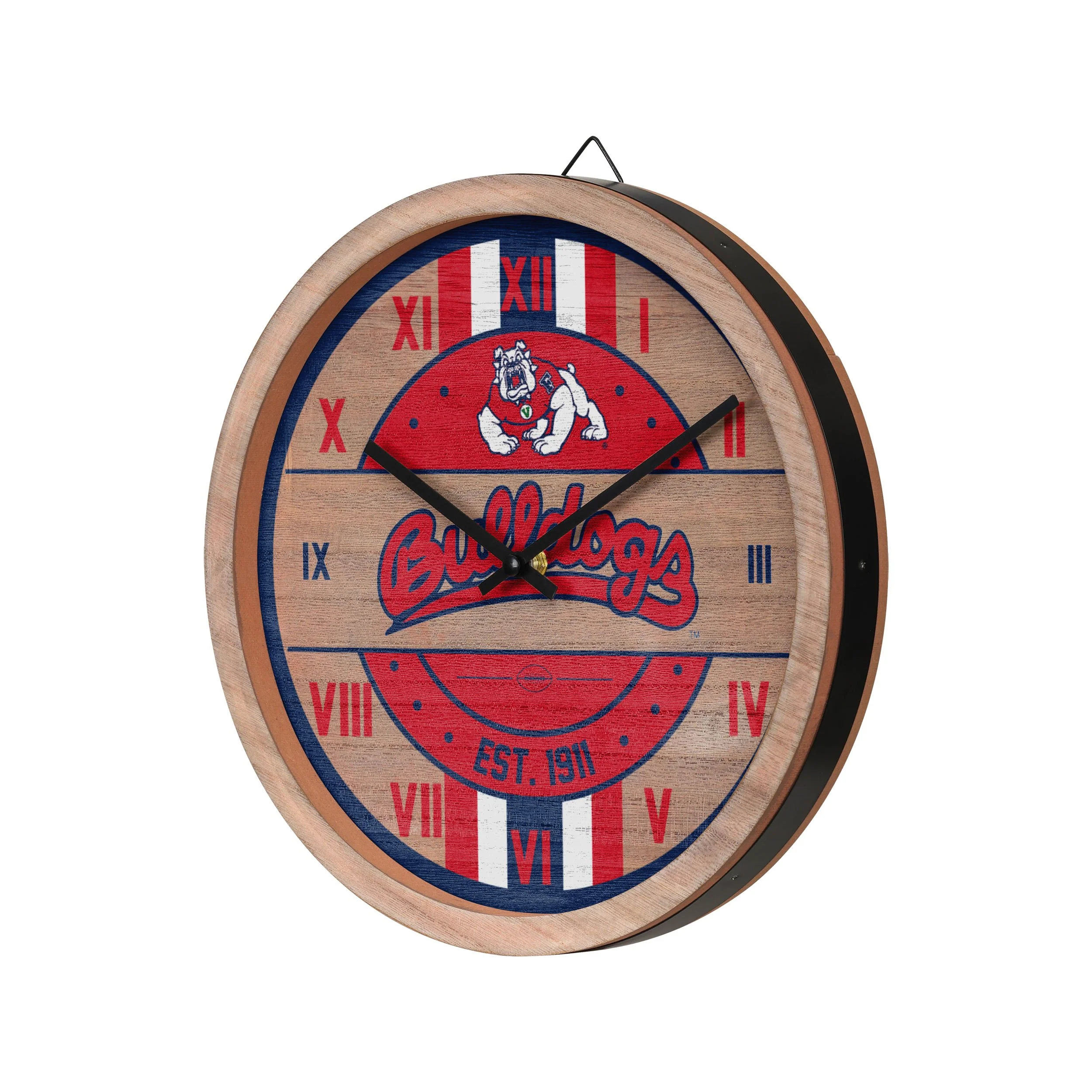 Fresno State Bulldogs NCAA Barrel Wall Clock - Image 2