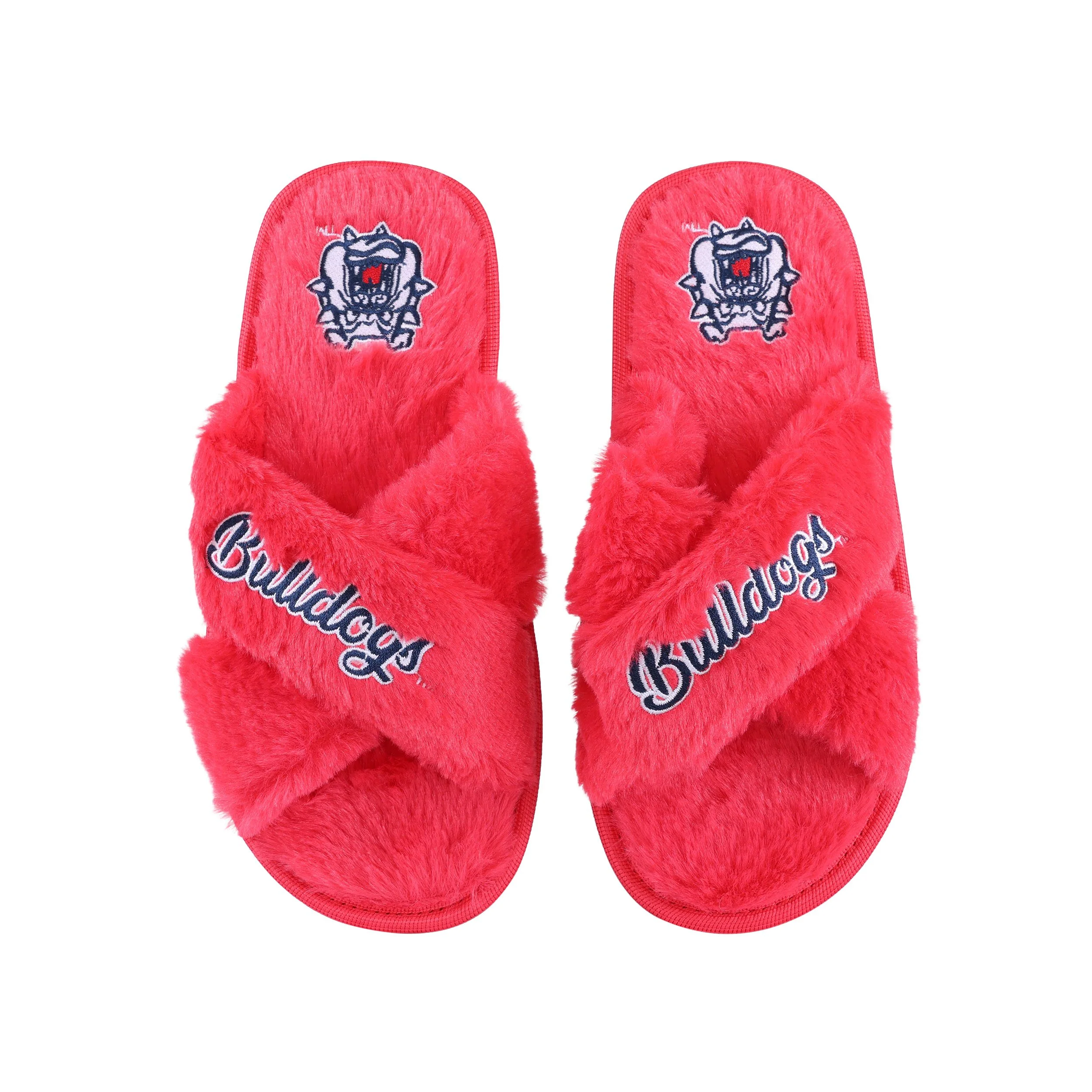 Fresno State Bulldogs NCAA Womens Script Wordmark Fur Cross Slide - Image 2