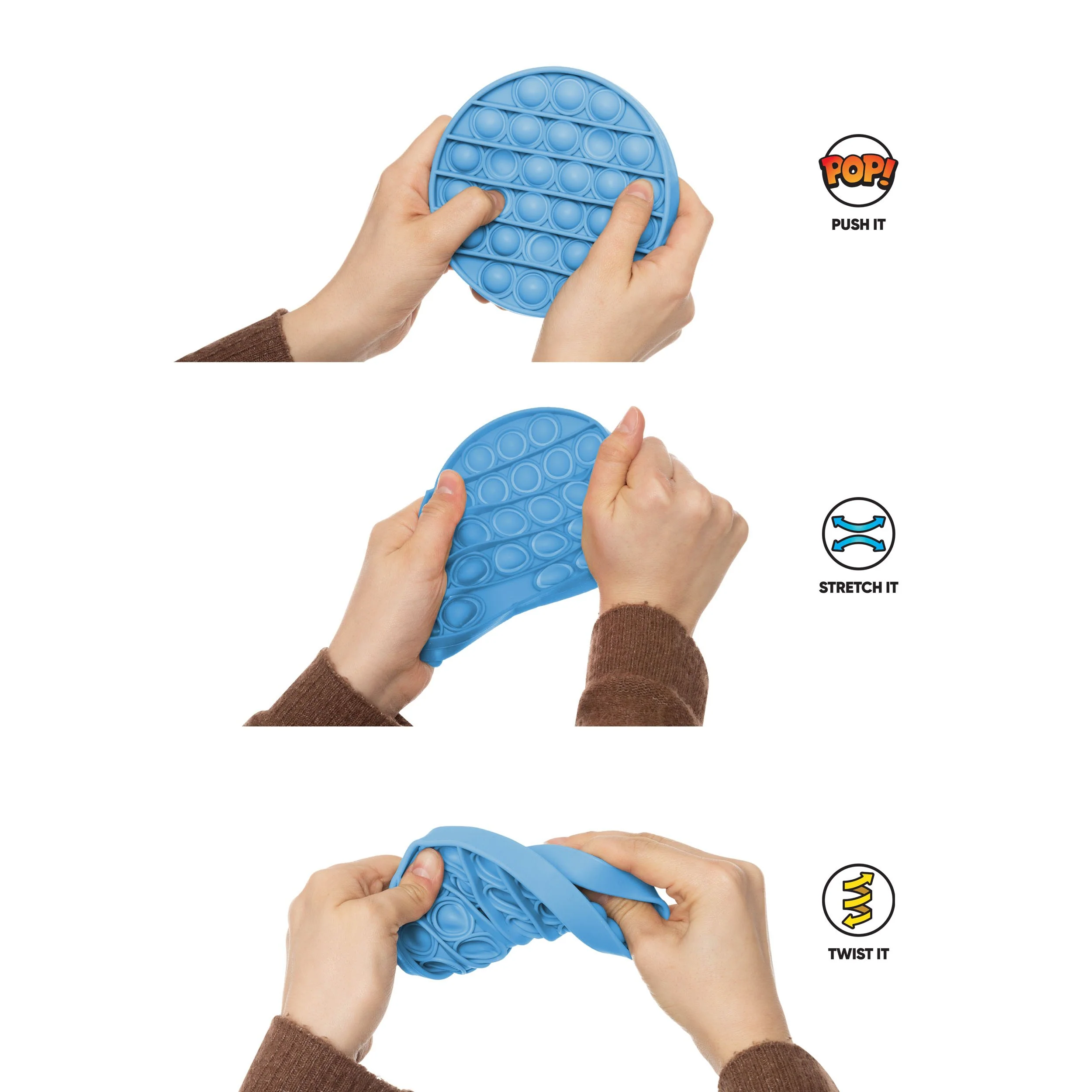 Fun Shapes 3 Pack Generic Push-Itz Fidget - Image 4