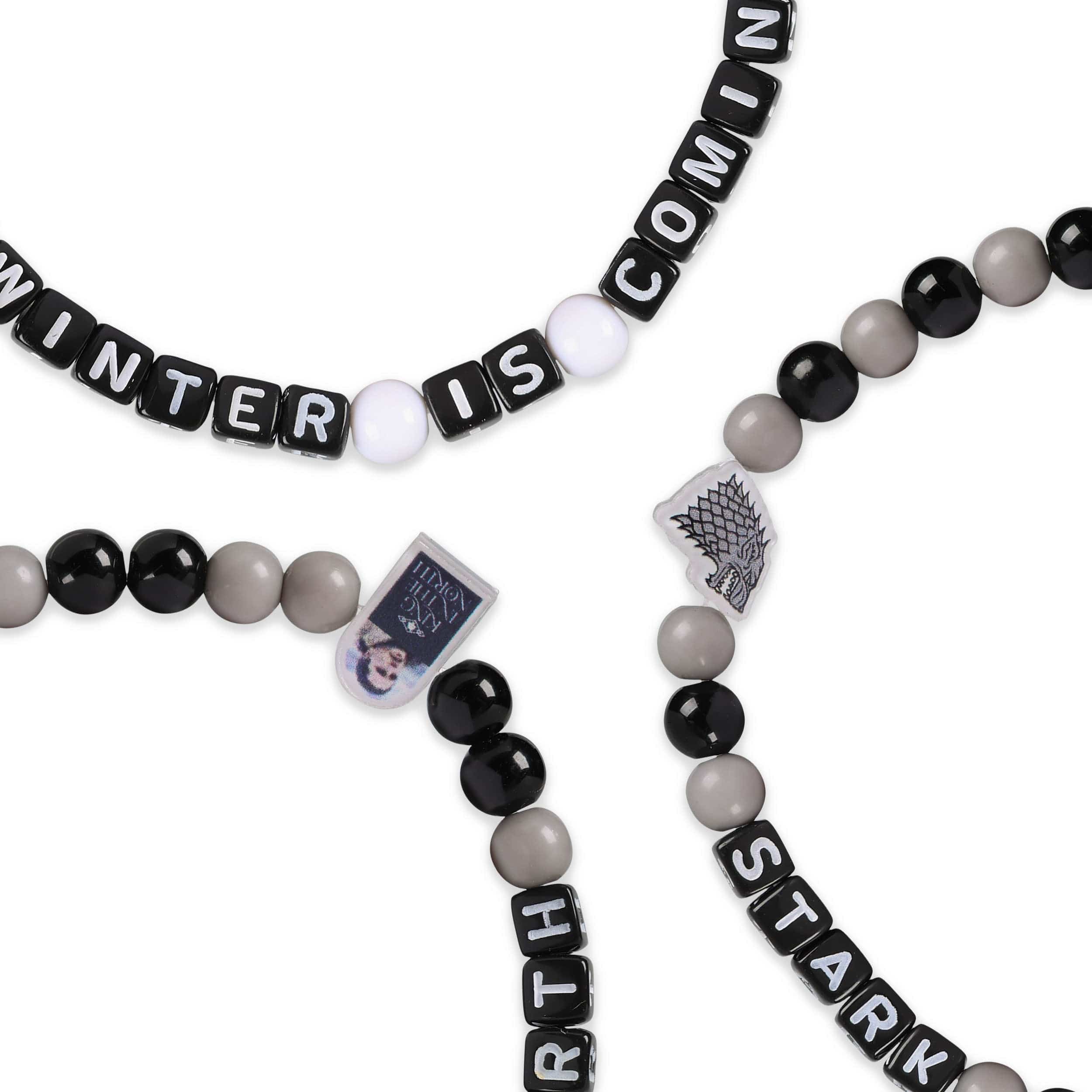 Game of Thrones House Stark 3 Pack Beaded Friendship Bracelet - Image 2