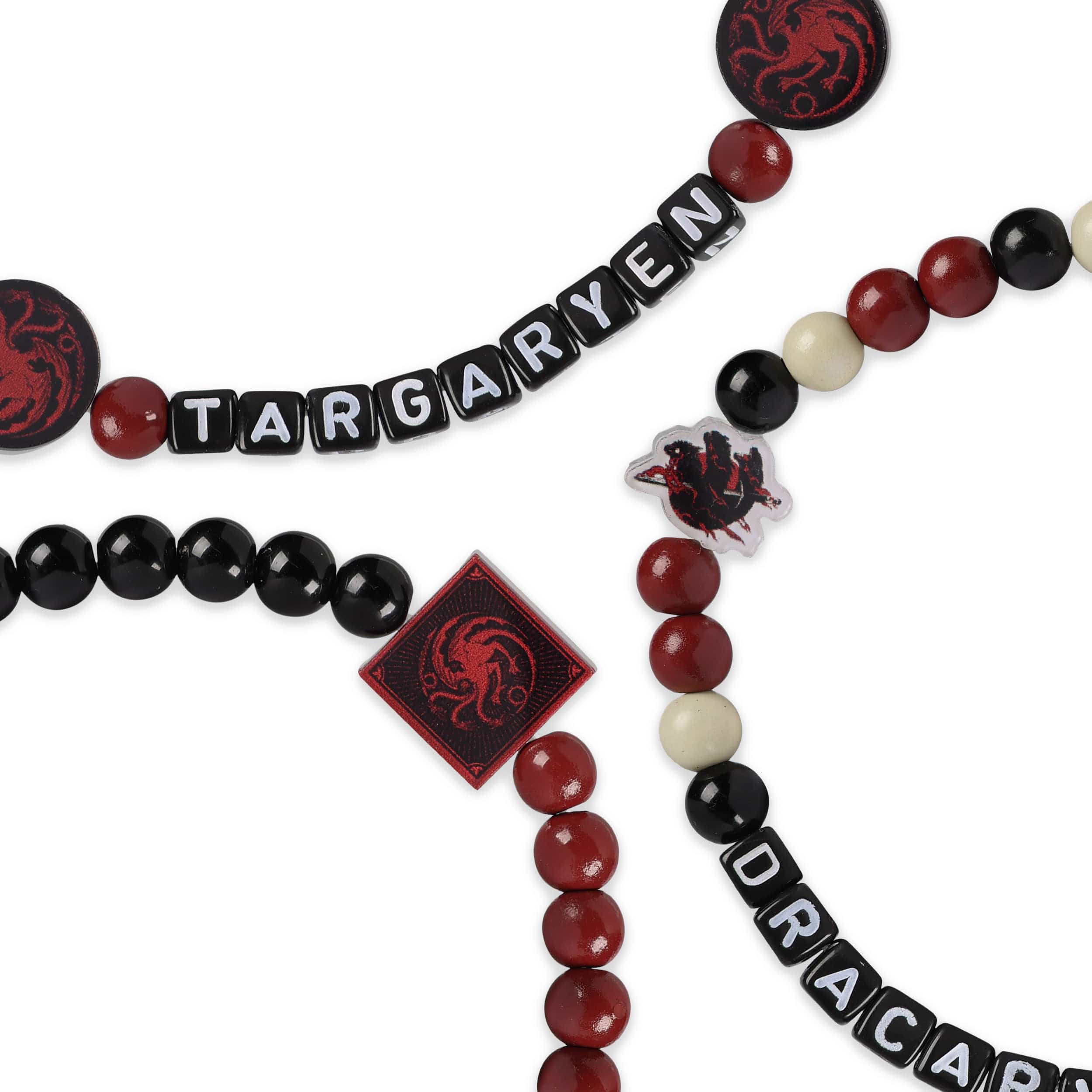 Game of Thrones House Targaryen 3 Pack Beaded Friendship Bracelet - Image 2