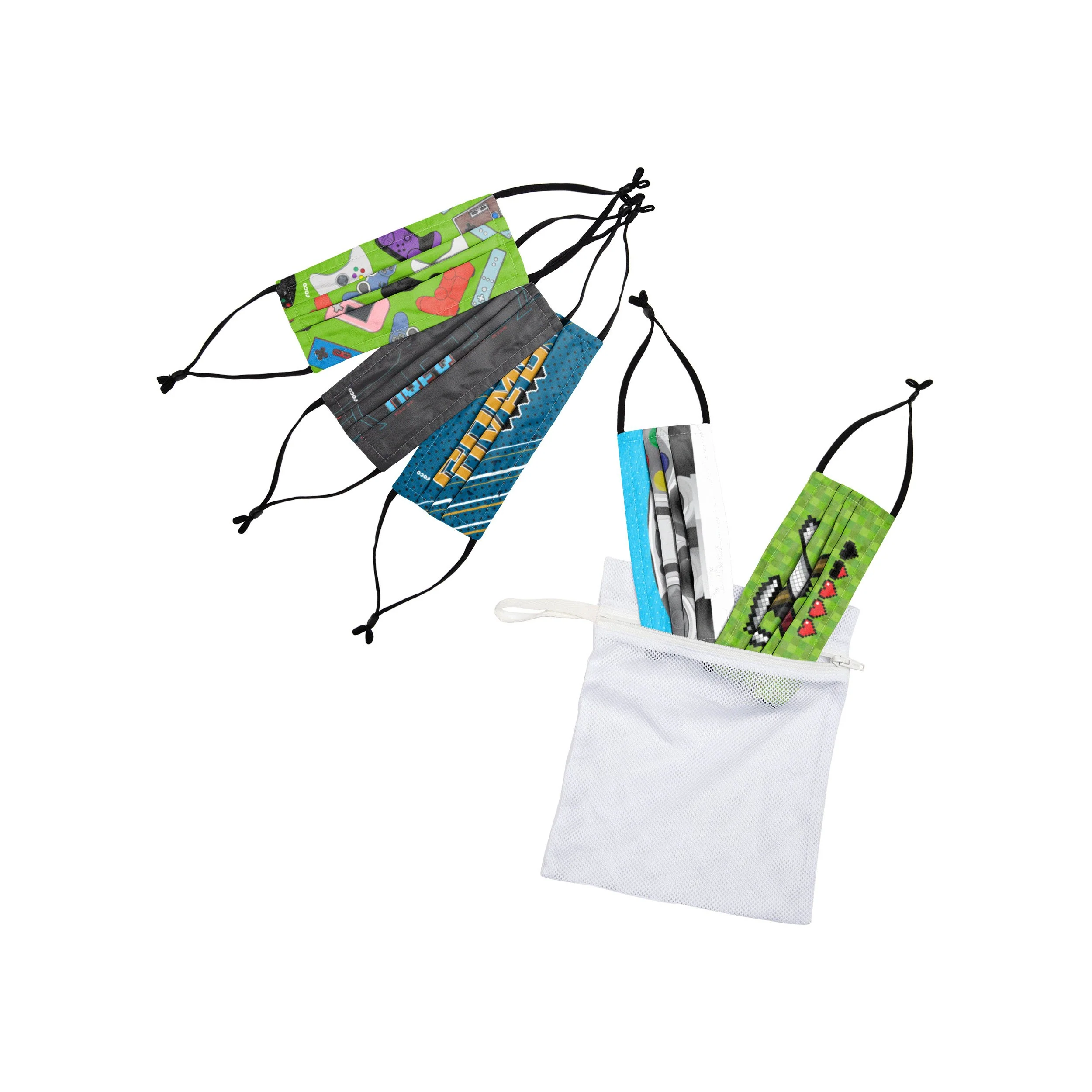 Game Over Pack Youth Adjustable 5 Pack Face Cover - Image 2