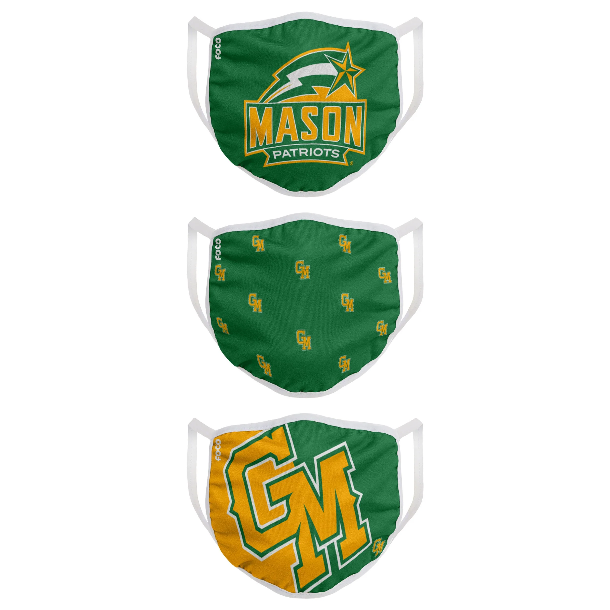 George Mason Patriots NCAA 3 Pack Face Cover - Image 2