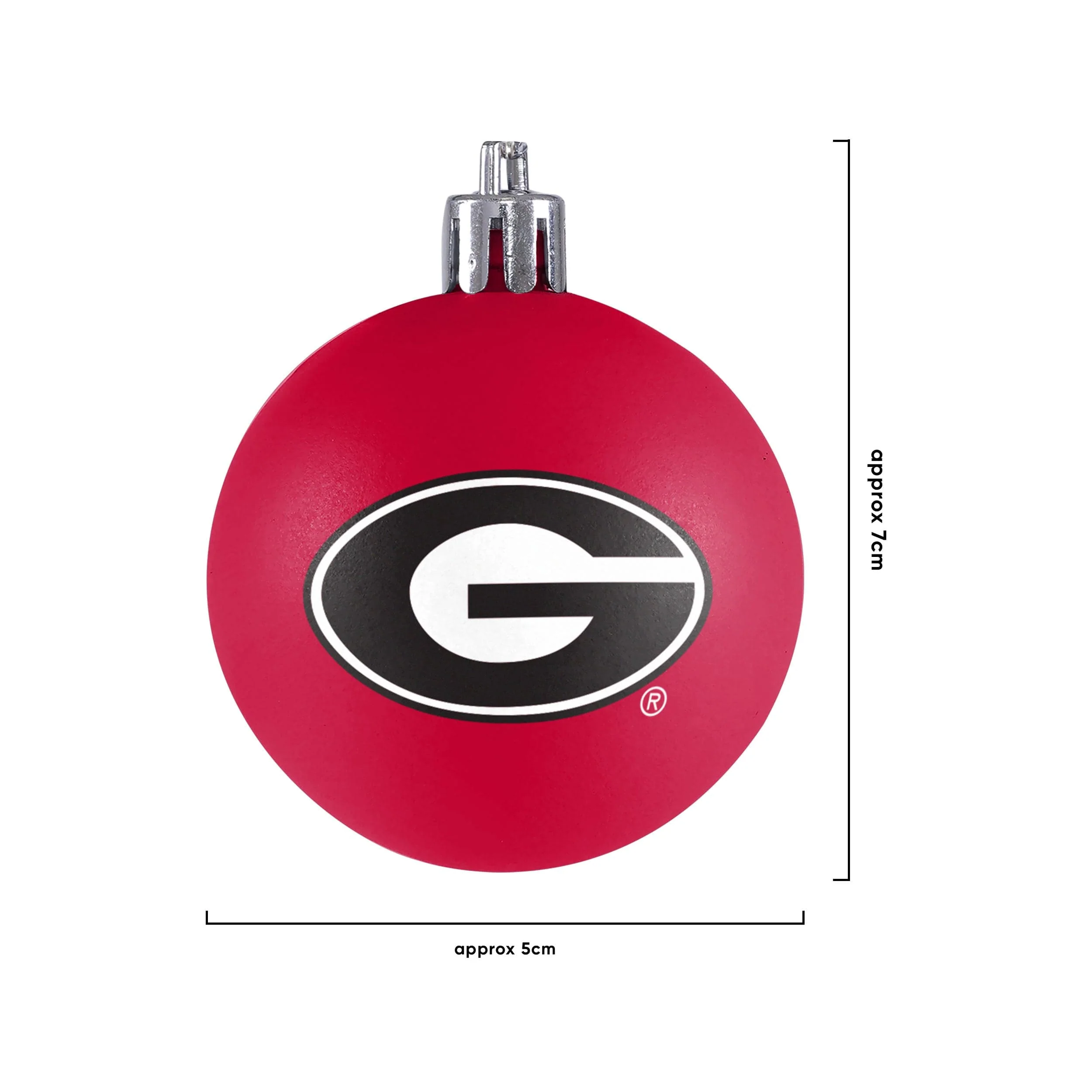 Georgia Bulldogs NCAA 12 Pack Plastic Ball Ornament Set - Image 3