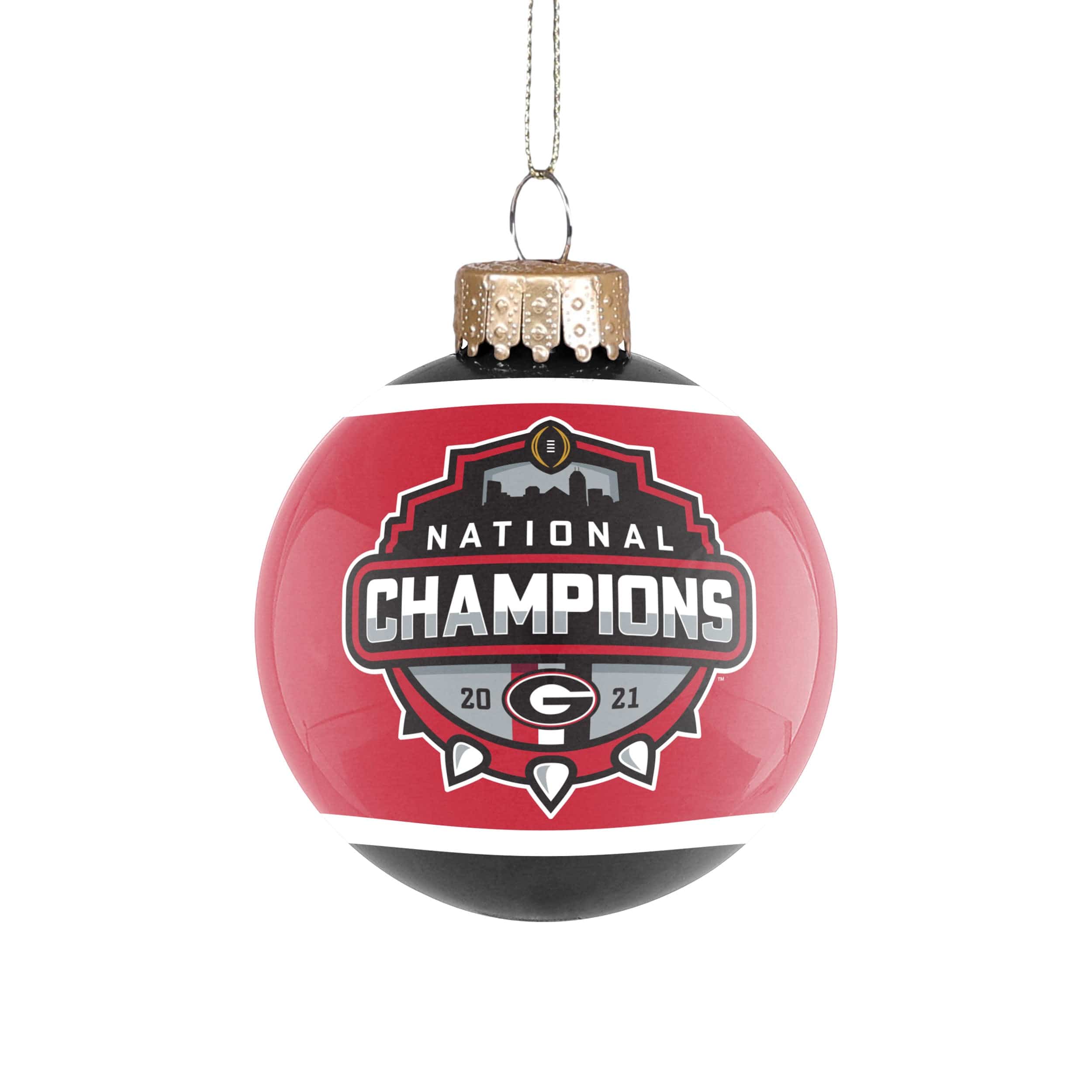 Georgia Bulldogs NCAA 2021 Football National Champions Glass Ball Ornament