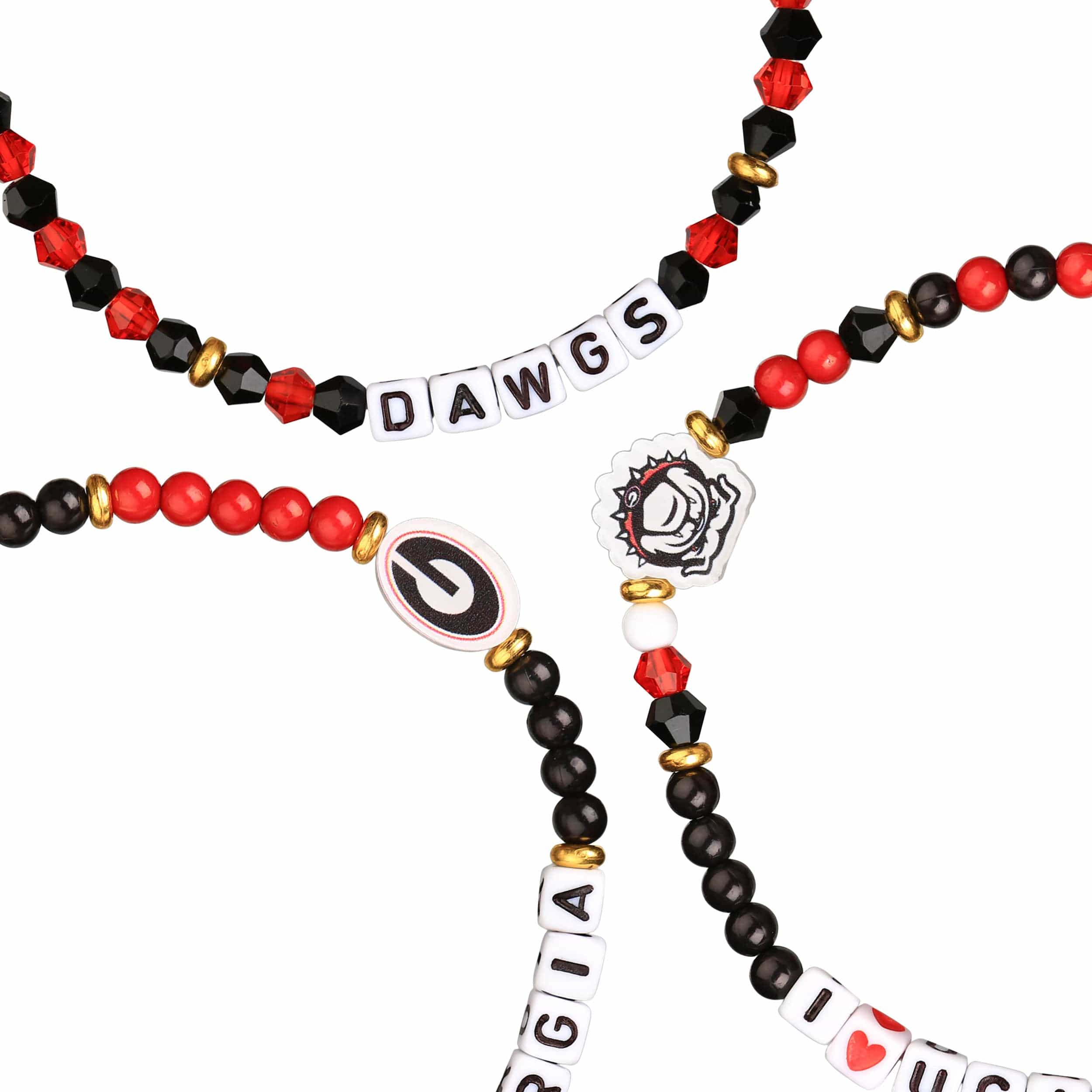 Georgia Bulldogs NCAA 3 Pack Friendship Bracelet - Image 2