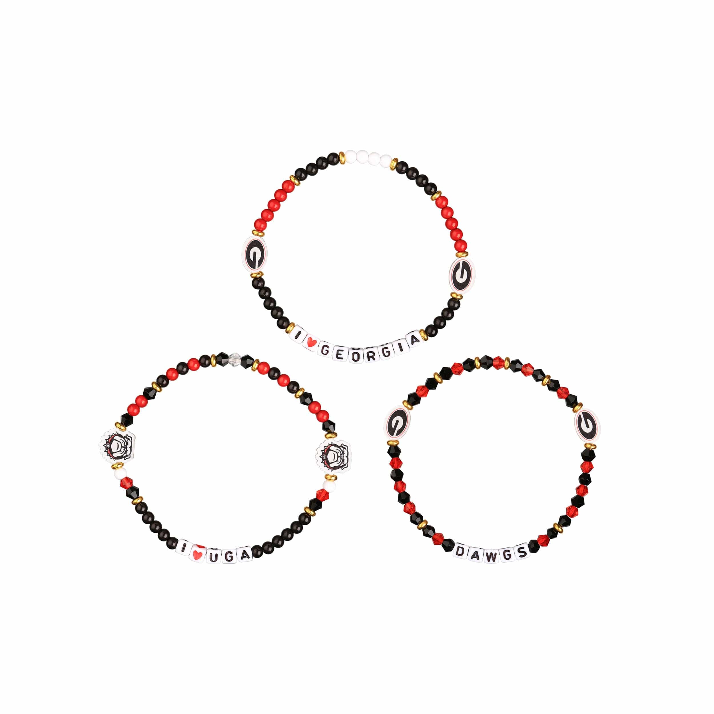 Georgia Bulldogs NCAA 3 Pack Friendship Bracelet - Image 3
