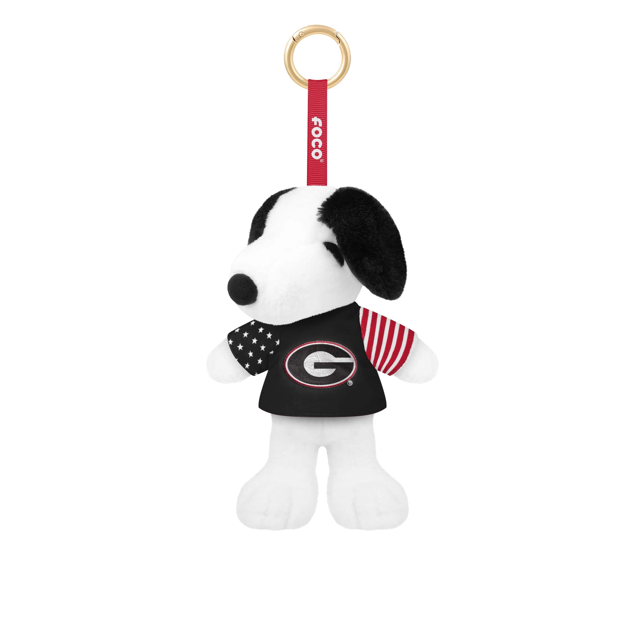 Georgia Bulldogs NCAA Americana Plush Snoopy Peanuts Bag Charm Keychain