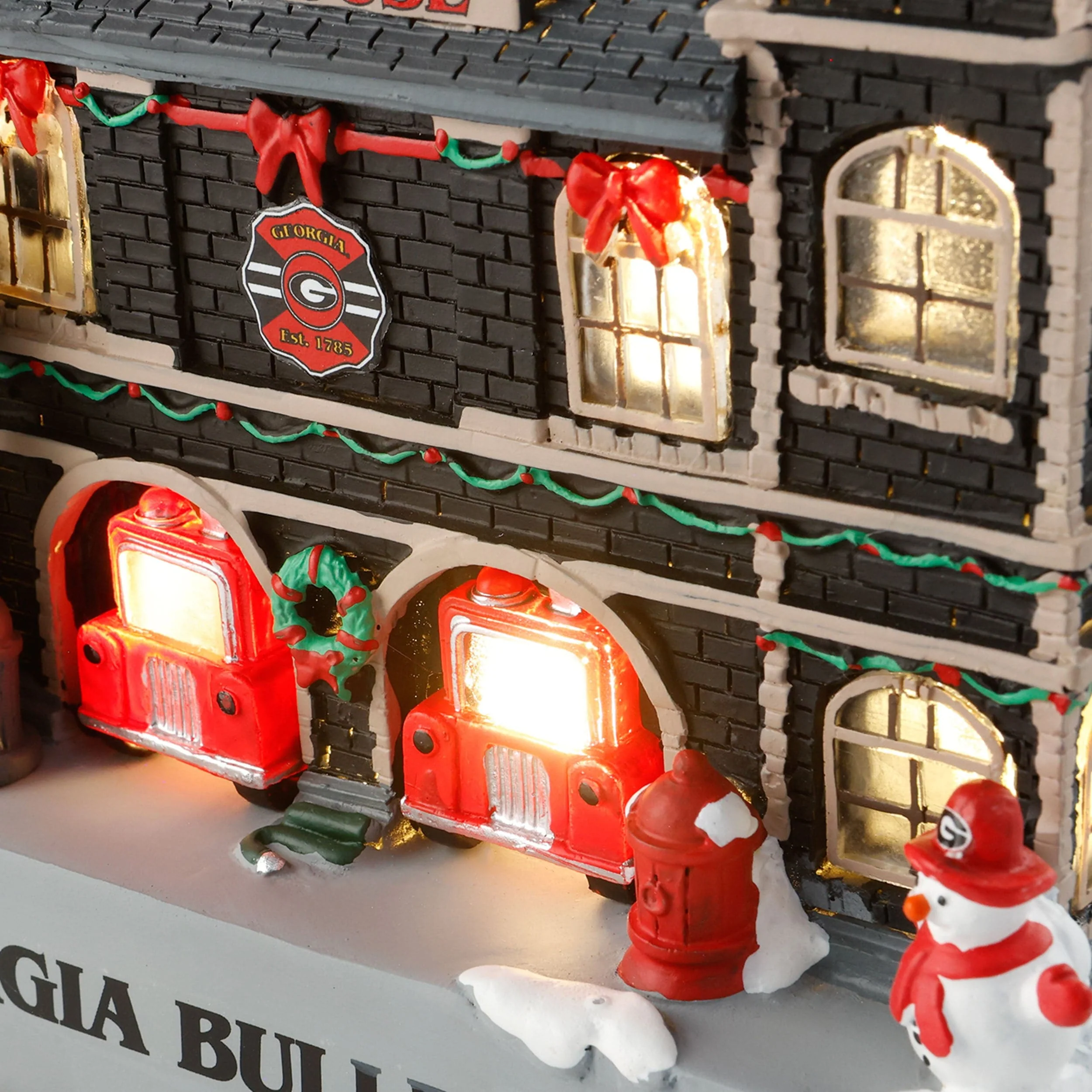 Georgia Bulldogs NCAA Light Up Resin Team Firehouse - Image 3