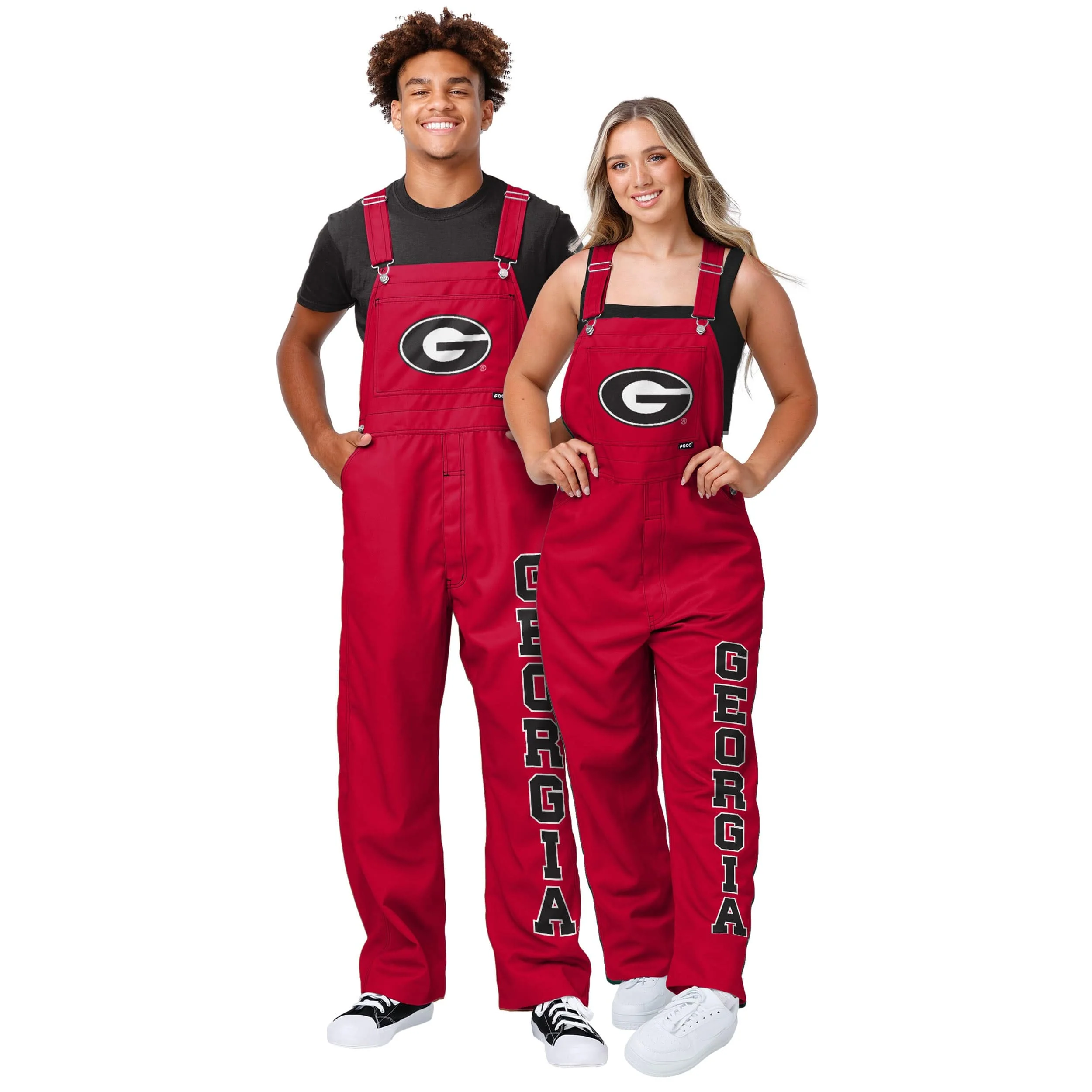 Georgia Bulldogs NCAA Mens Big Logo Bib Overalls - Image 3