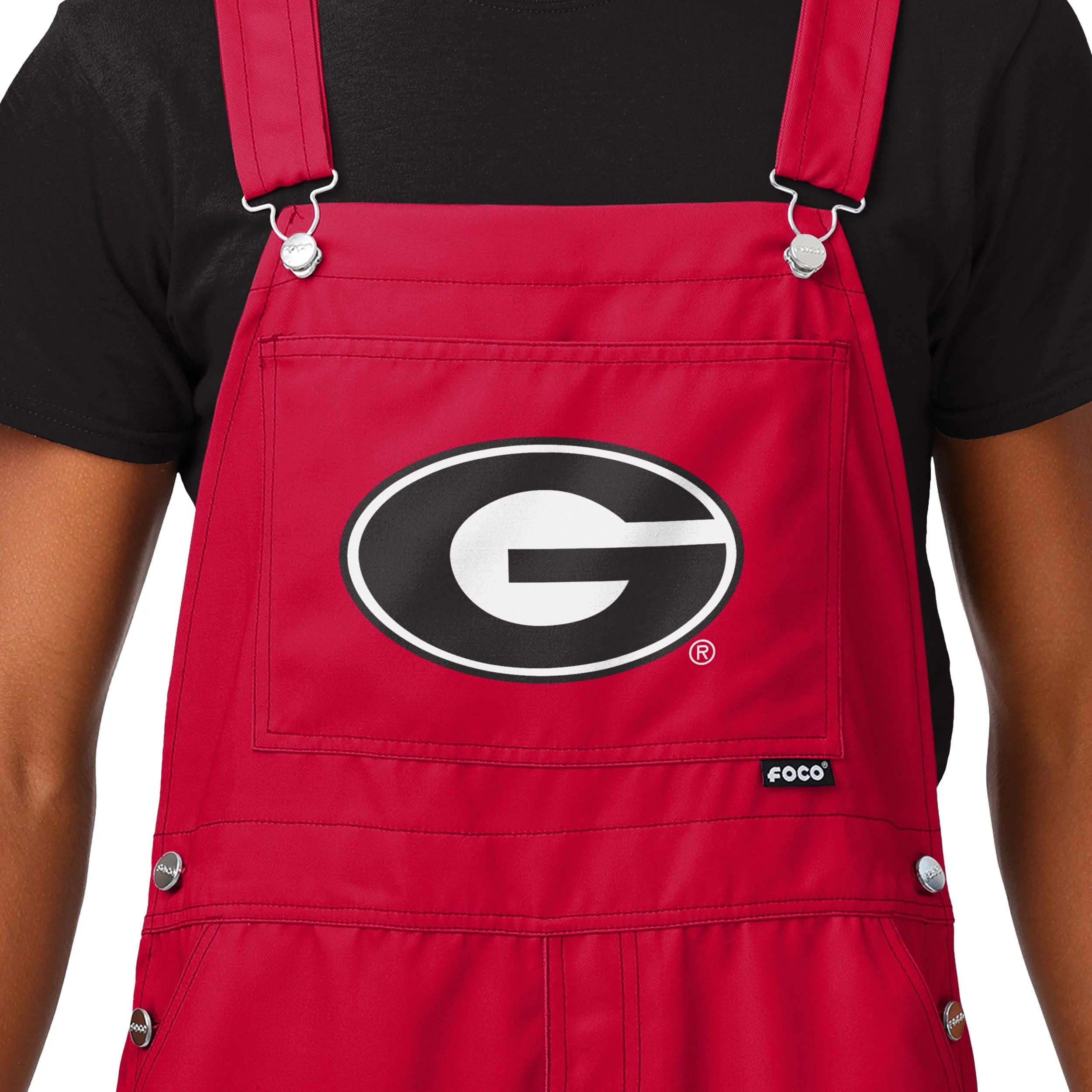 Georgia Bulldogs NCAA Mens Big Logo Bib Overalls - Image 4