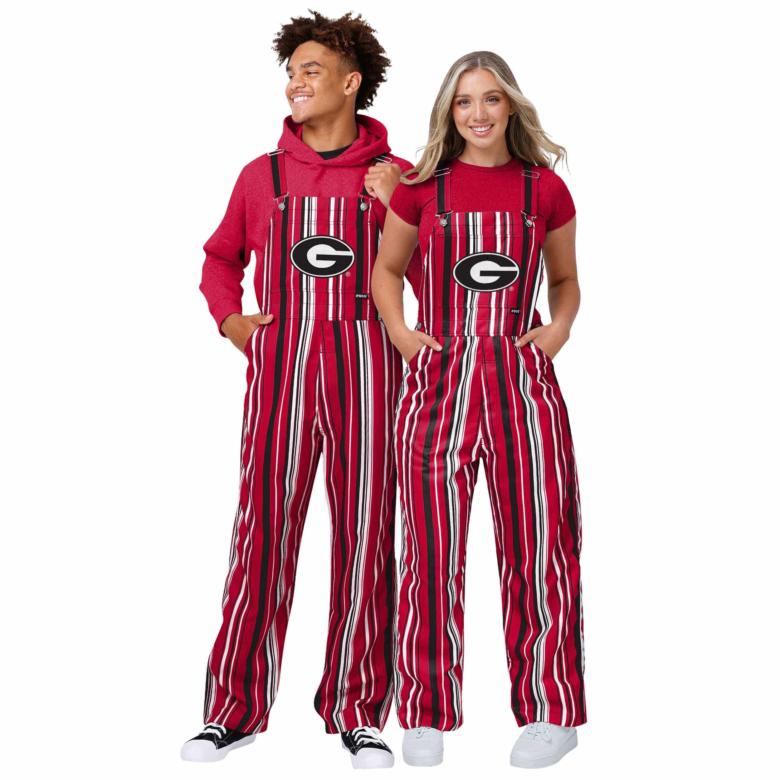 Georgia Bulldogs NCAA Mens Hyper Stripe Bib Overalls - Image 3