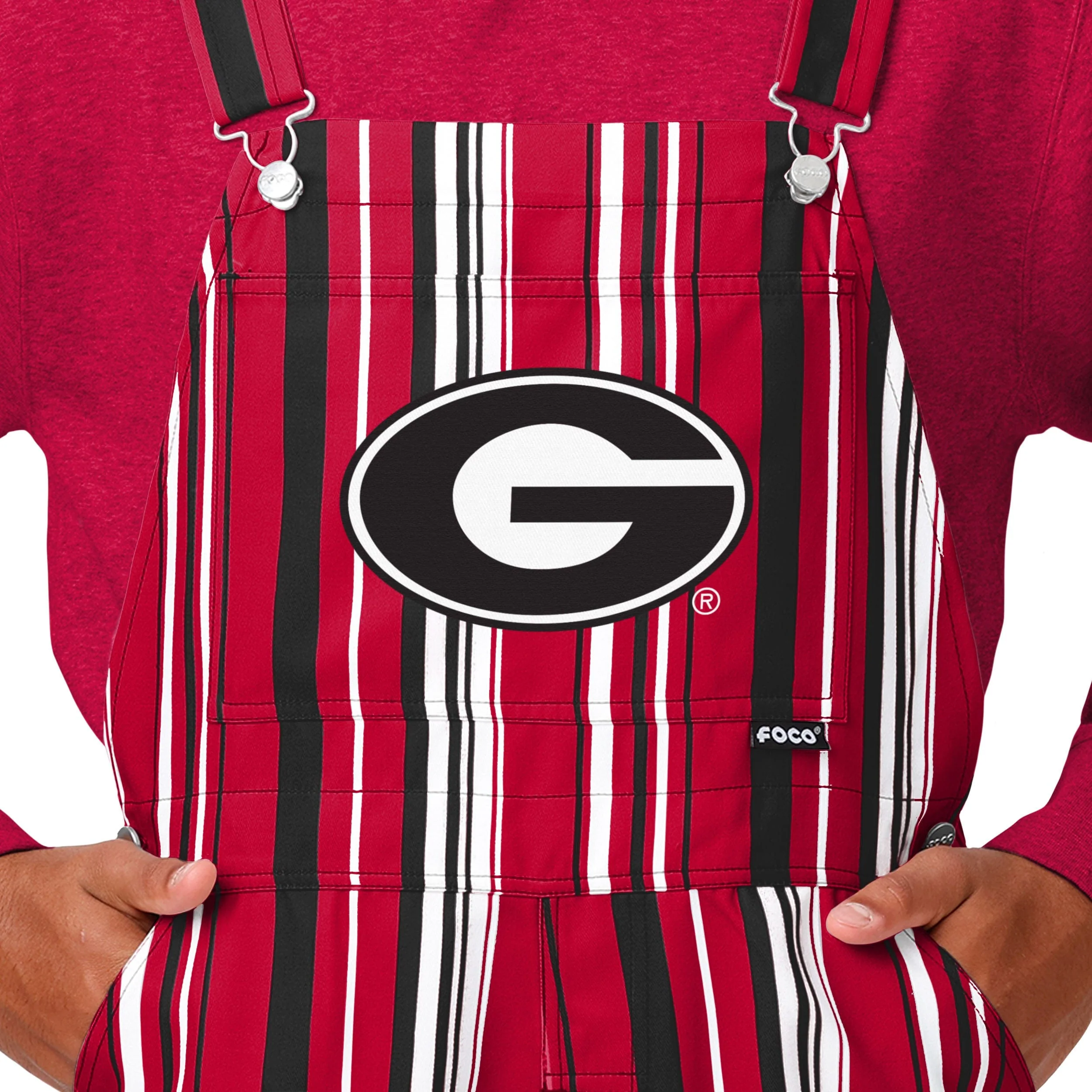 Georgia Bulldogs NCAA Mens Hyper Stripe Bib Overalls - Image 4