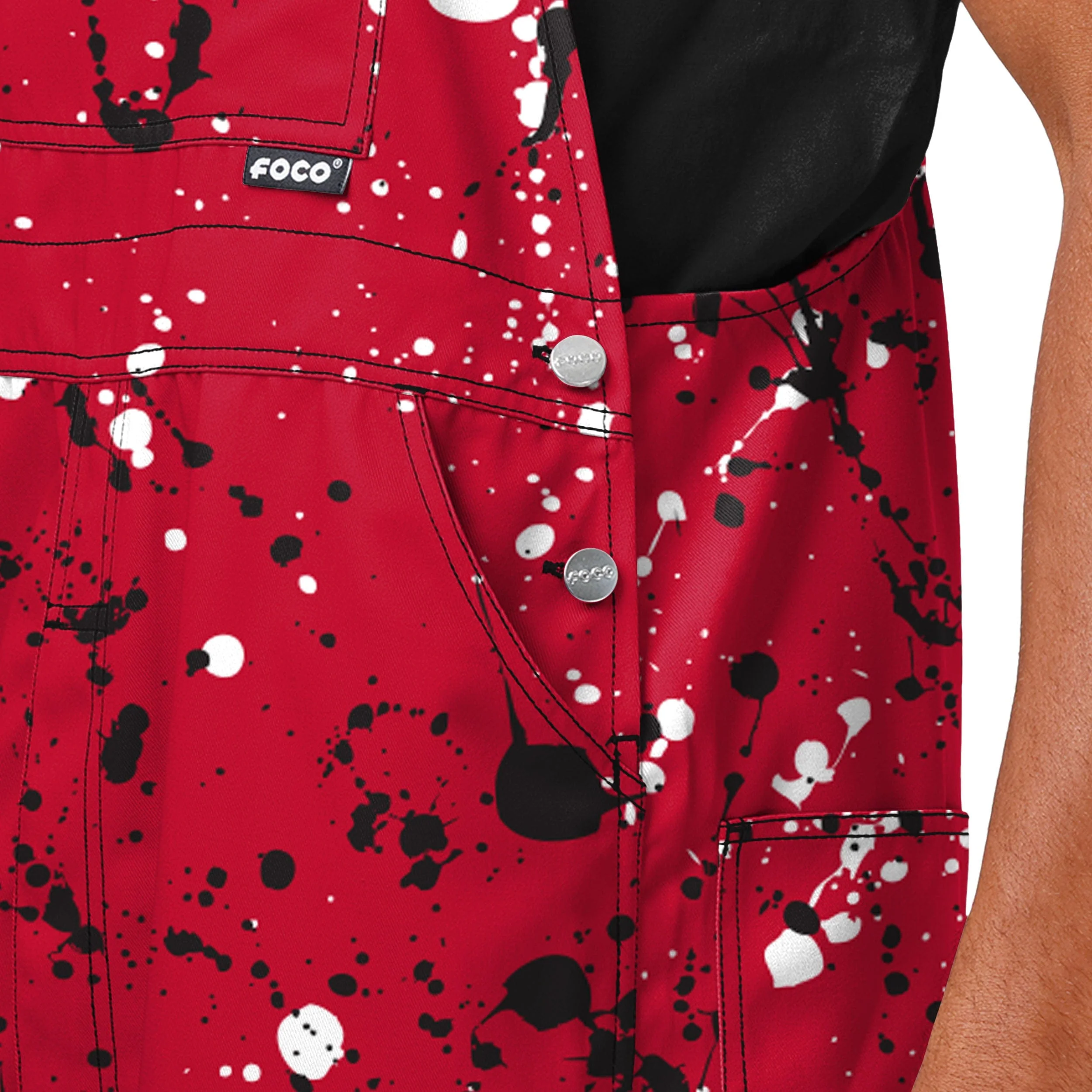 Georgia Bulldogs NCAA Mens Paint Splatter Bib Overalls - Image 5