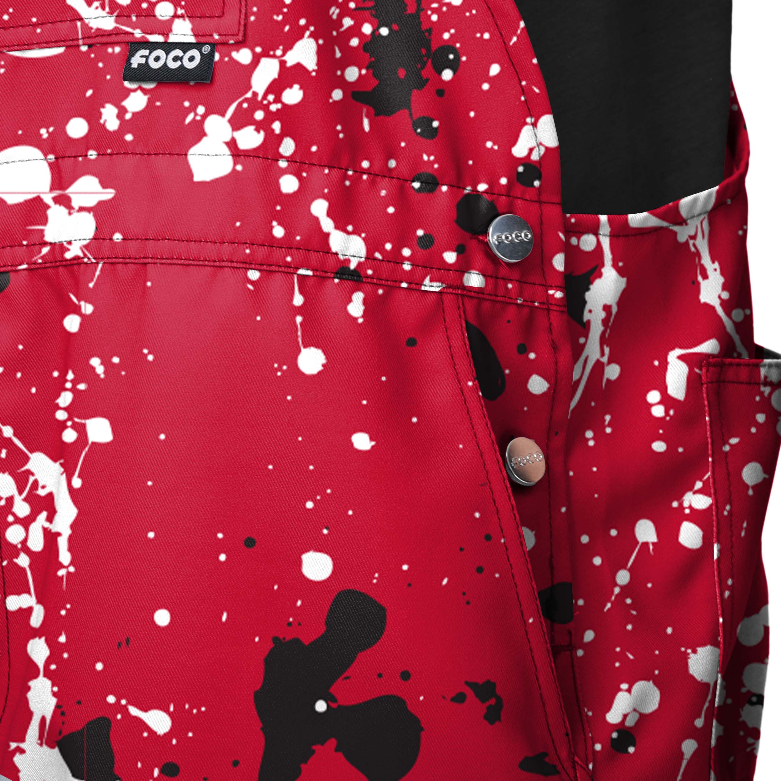 Georgia Bulldogs NCAA Mens Paint Splatter Bib Shortalls - Image 4