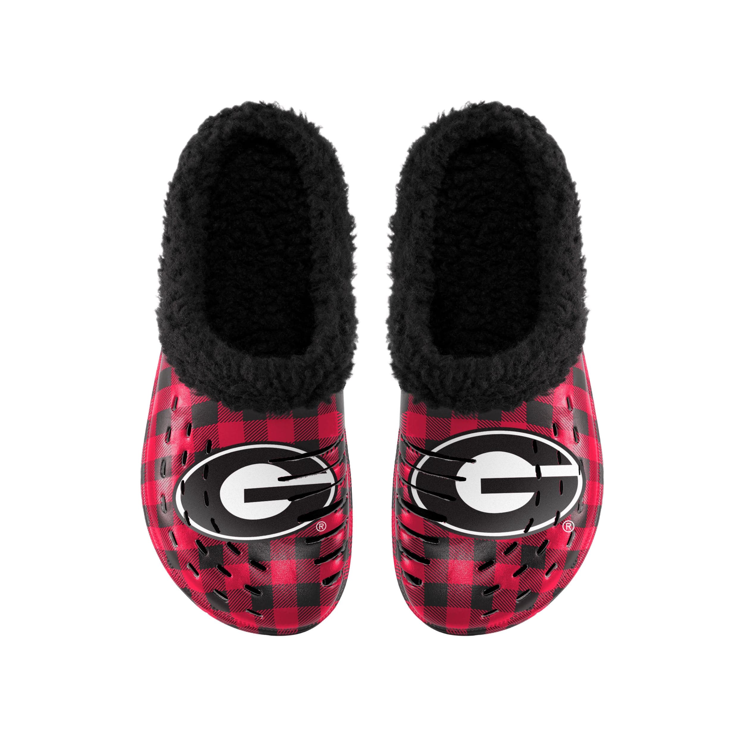 Georgia Bulldogs NCAA Mens Sherpa Lined Buffalo Check Clog - Image 4