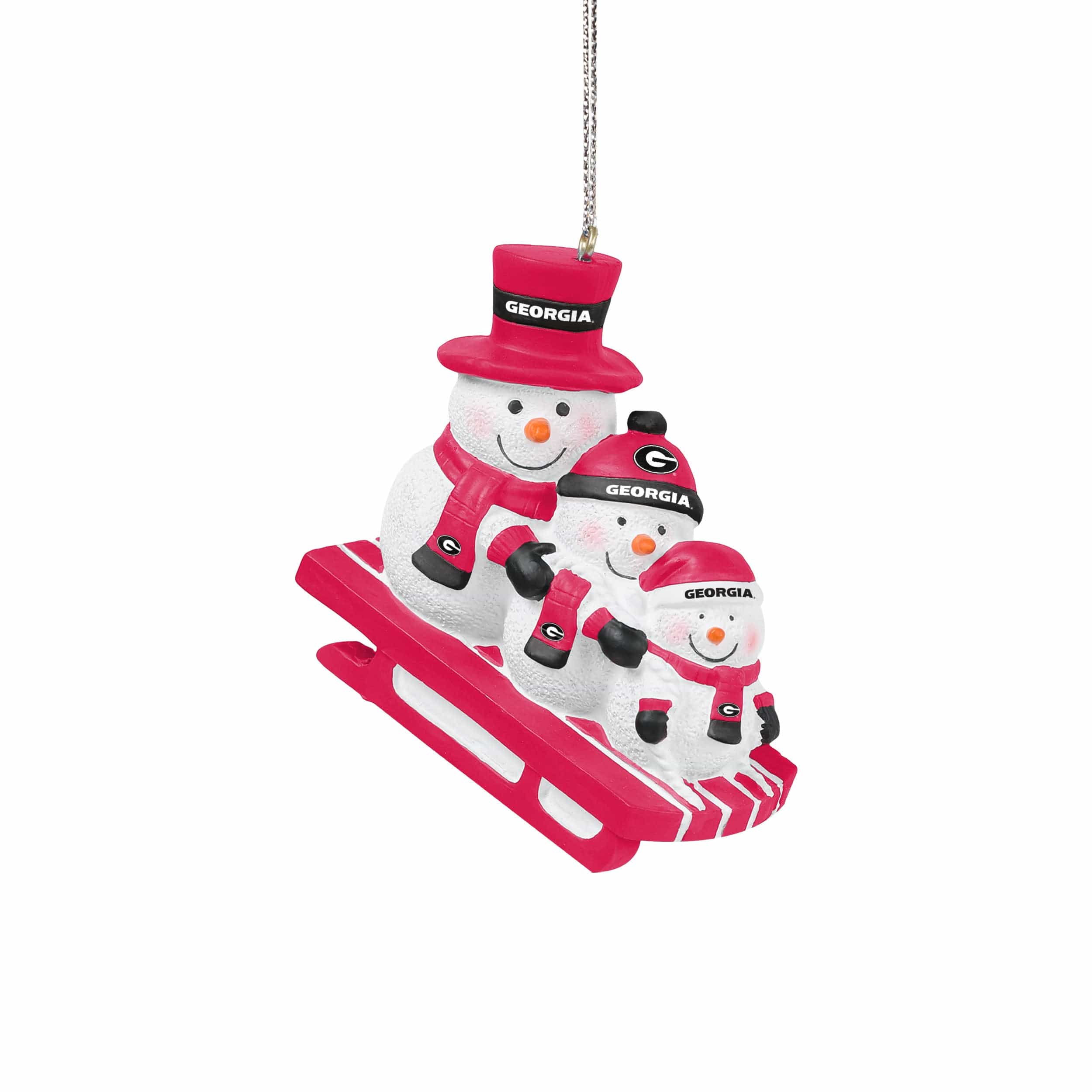 Georgia Bulldogs NCAA Sledding Snowmen Ornament