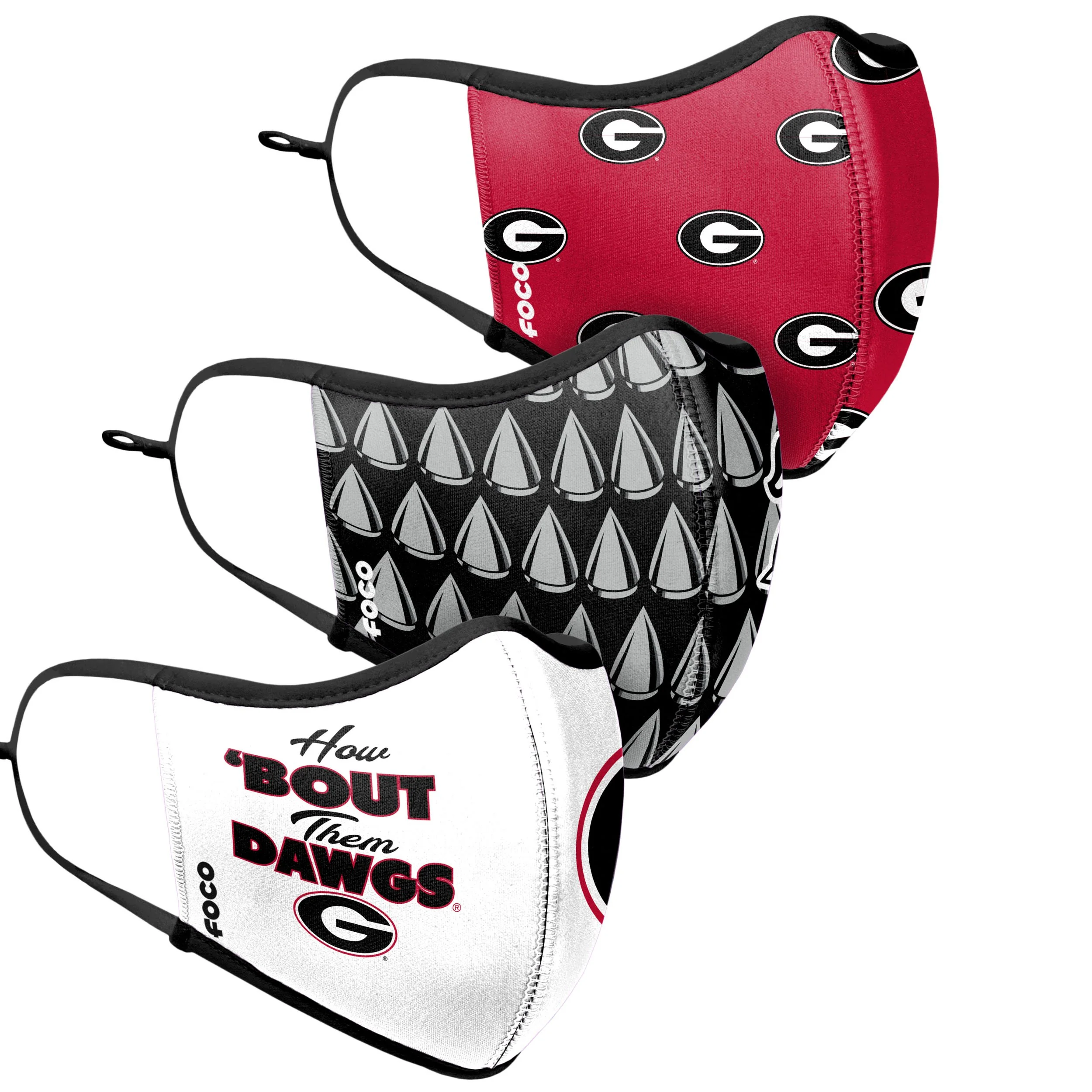 Georgia Bulldogs NCAA Thematic Sport 3 Pack Face Cover - Image 3