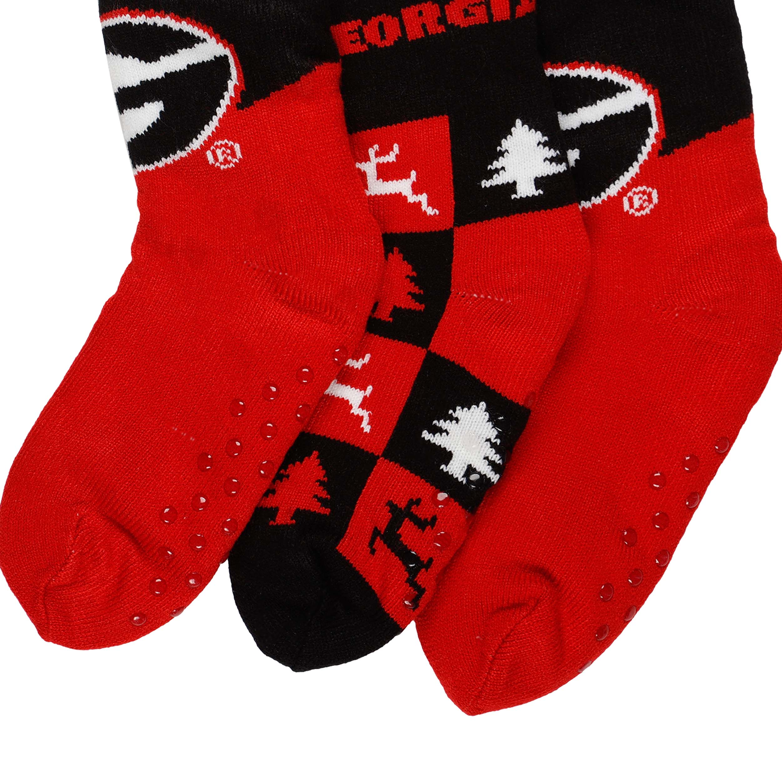 Georgia Bulldogs NCAA Womens Fan Footy 3 Pack Slipper Socks - Image 3