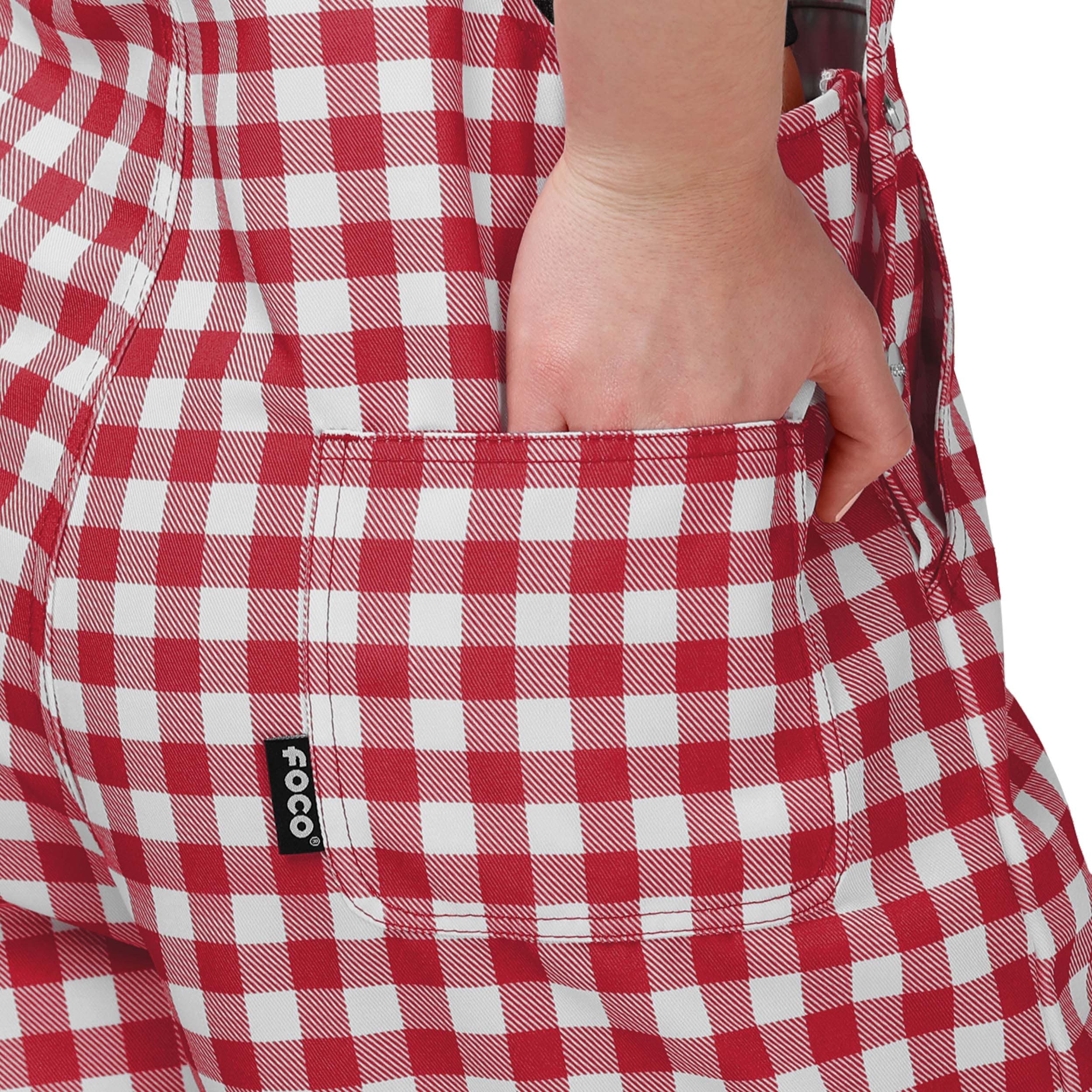 Georgia Bulldogs NCAA Womens Gingham Check Bib Shortalls - Image 5