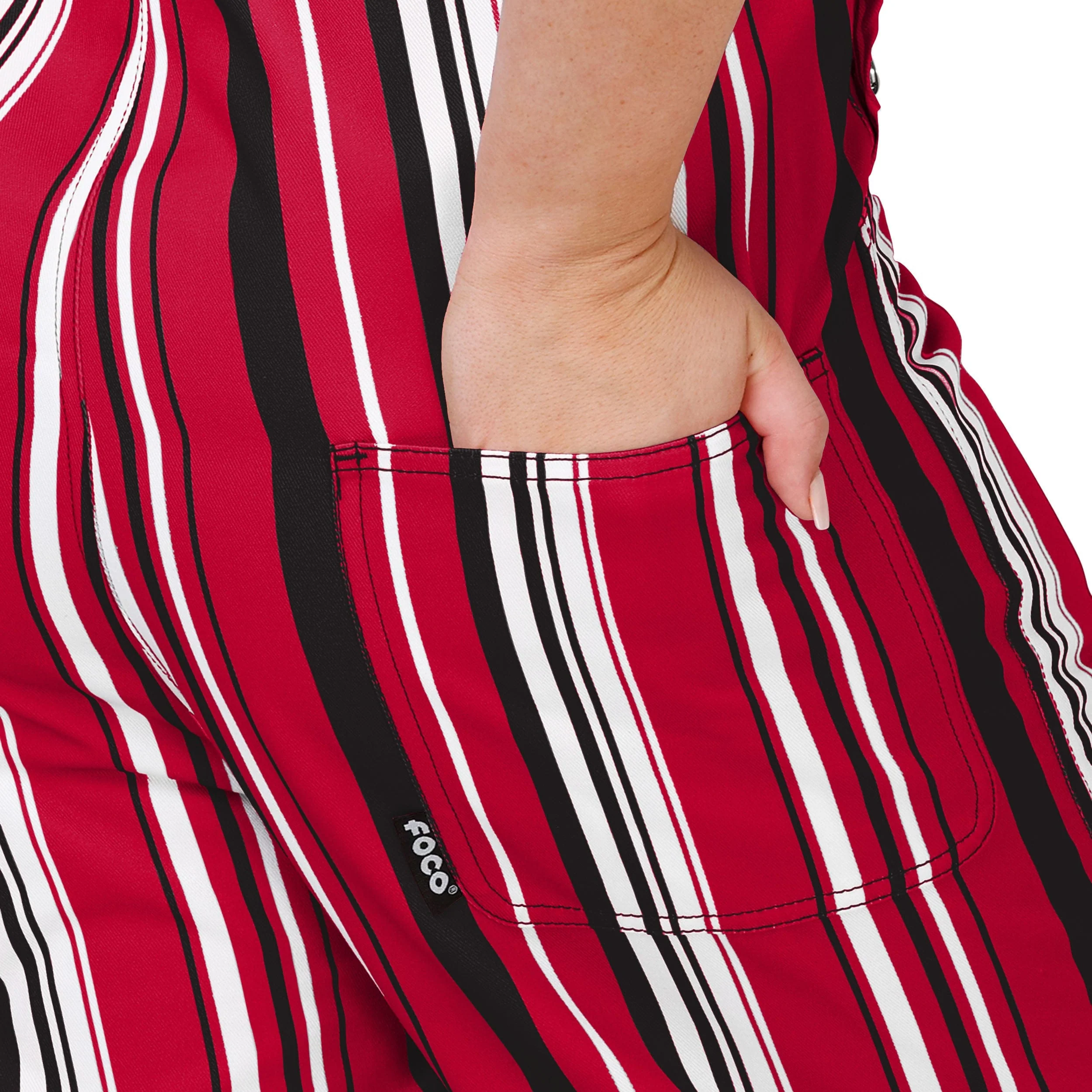 Georgia Bulldogs NCAA Womens Hyper Stripe Bib Overalls - Image 6