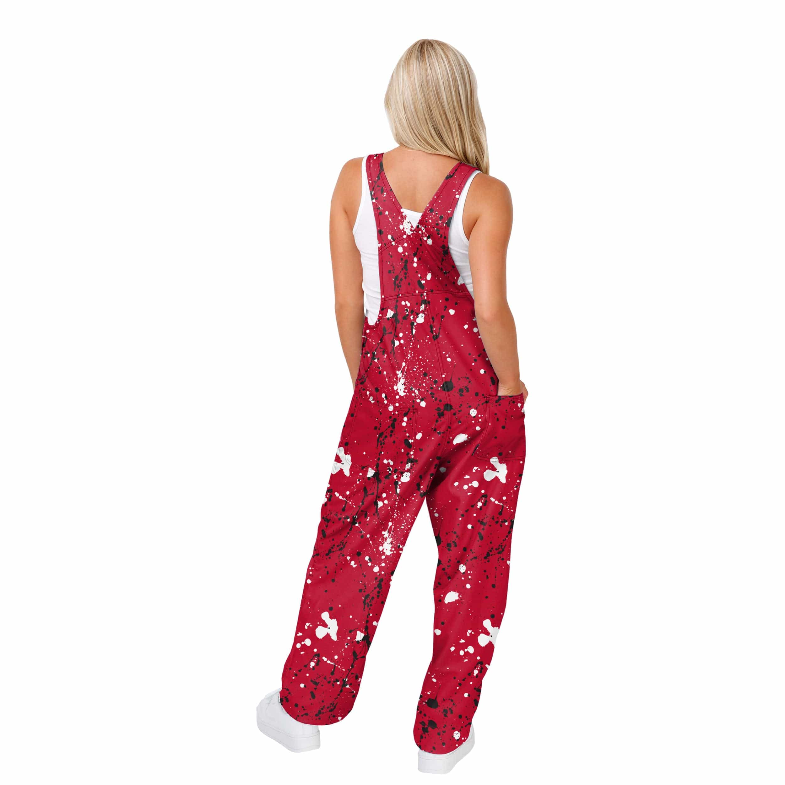 Georgia Bulldogs NCAA Womens Paint Splatter Bib Overalls - Image 2