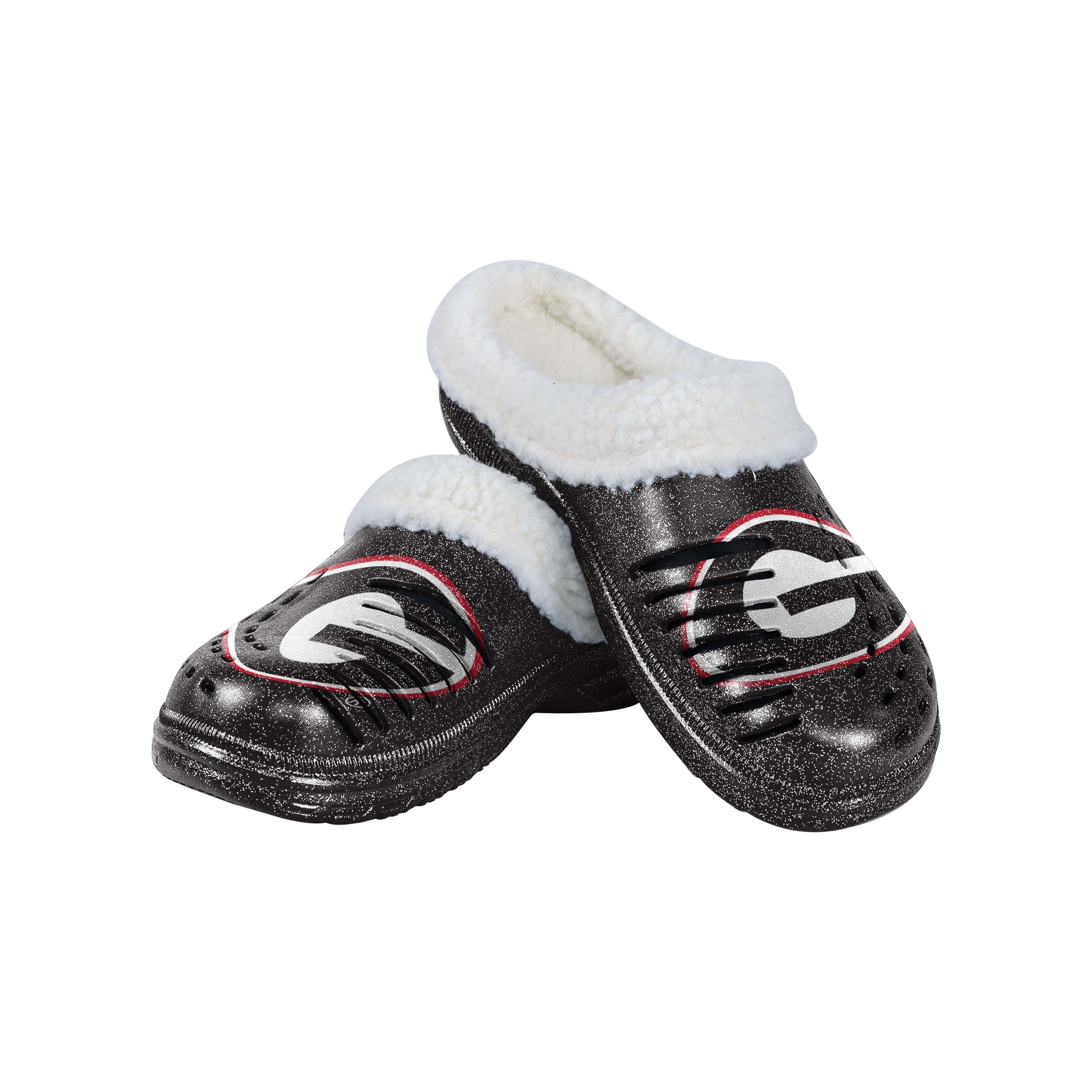 Georgia Bulldogs NCAA Womens Sherpa Lined Glitter Clog