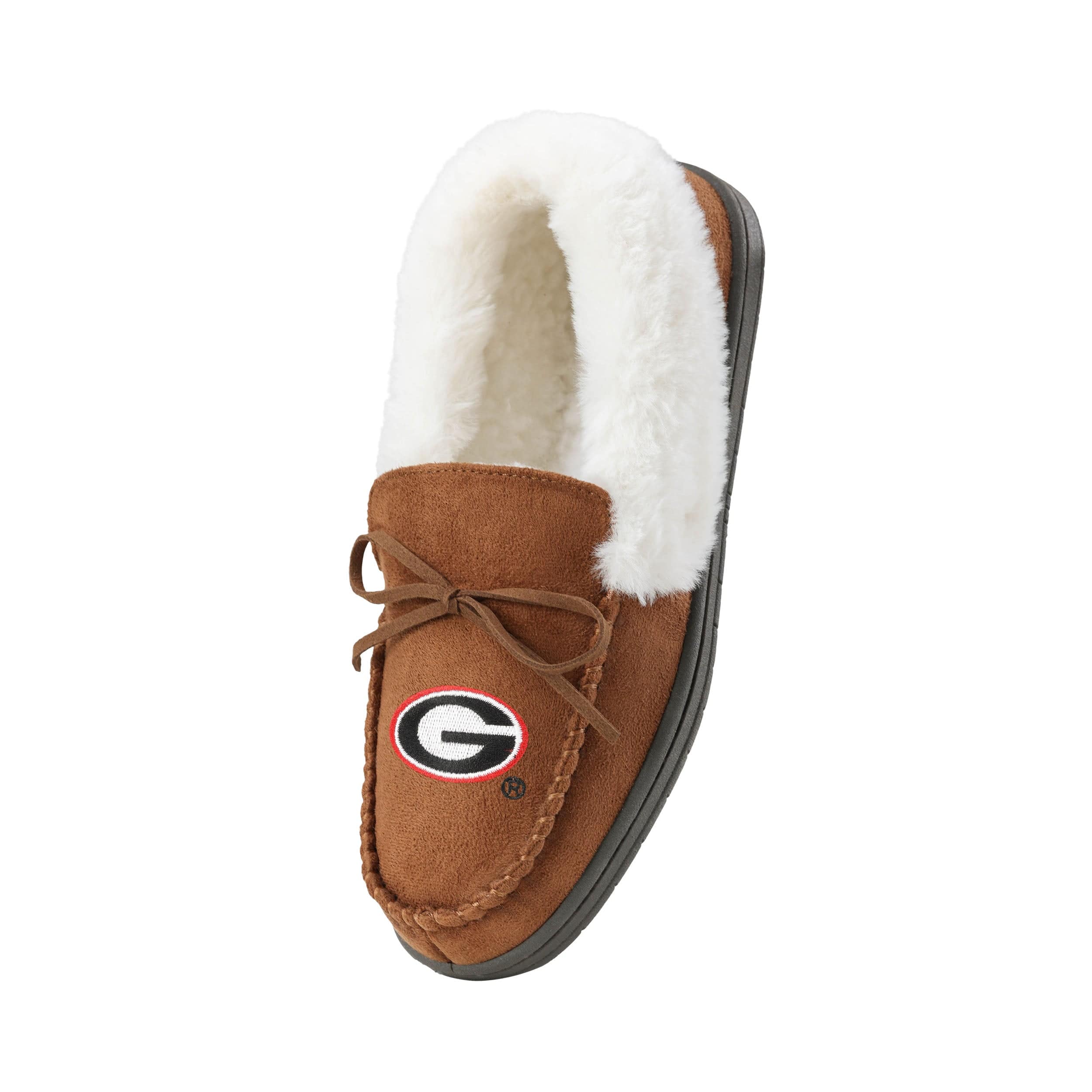 Georgia Bulldogs NCAA Womens Tan Moccasin Slippers - Image 3