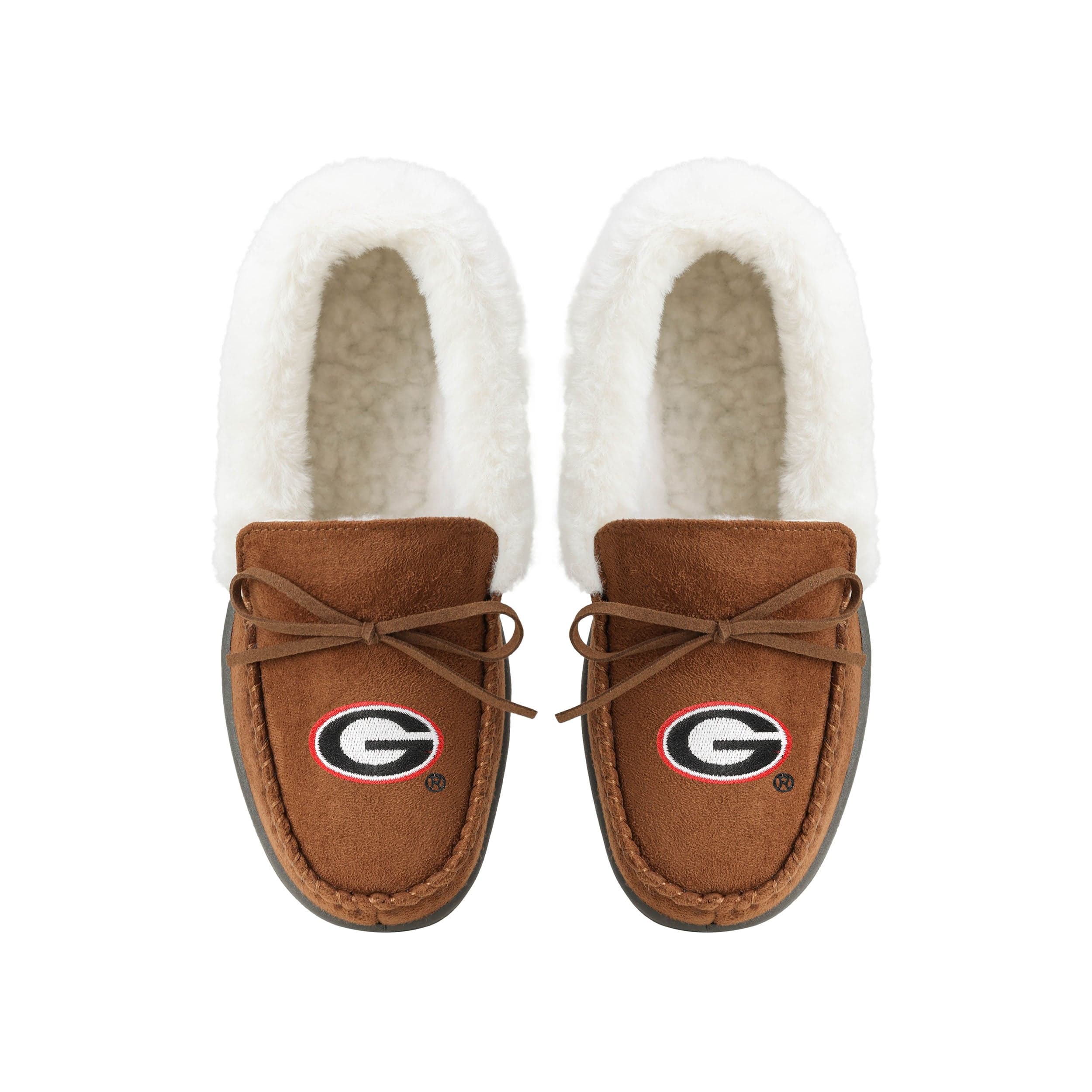 Georgia Bulldogs NCAA Womens Tan Moccasin Slippers - Image 4