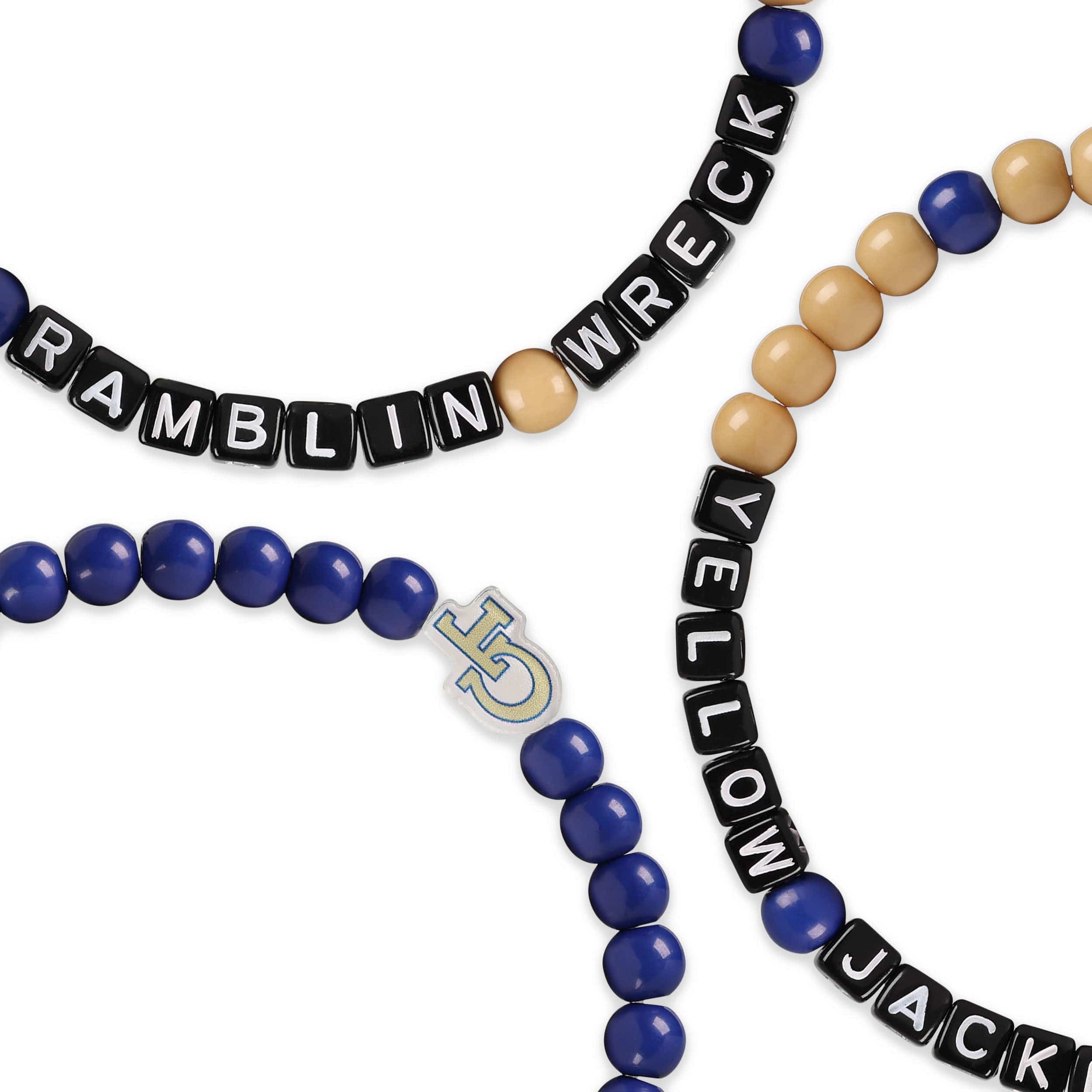 Georgia Tech Yellow Jackets NCAA 3 Pack Beaded Friendship Bracelet - Image 2