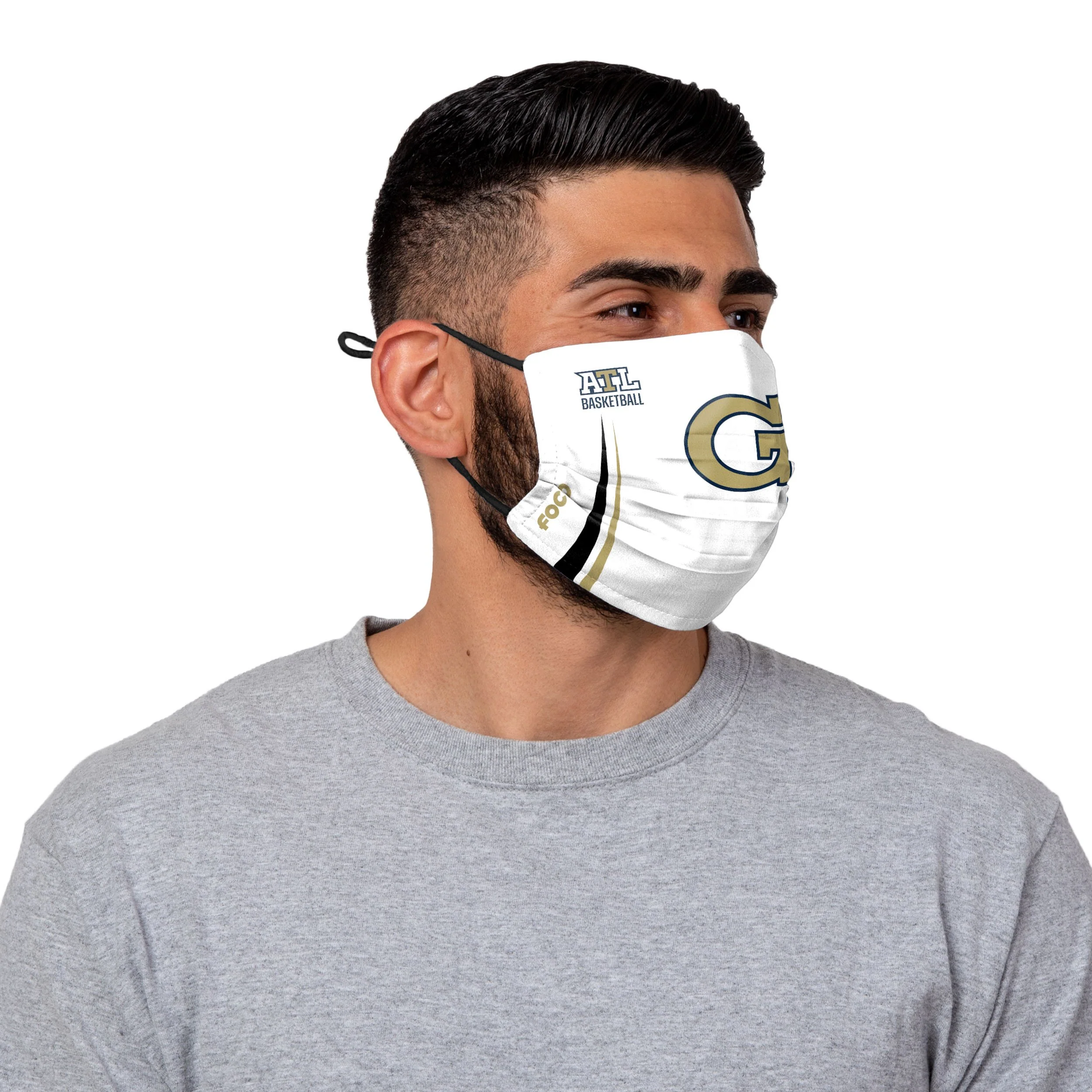 Georgia Tech Yellow Jackets NCAA On-Court Sideline Logo Adjustable White Face Cover - Image 2