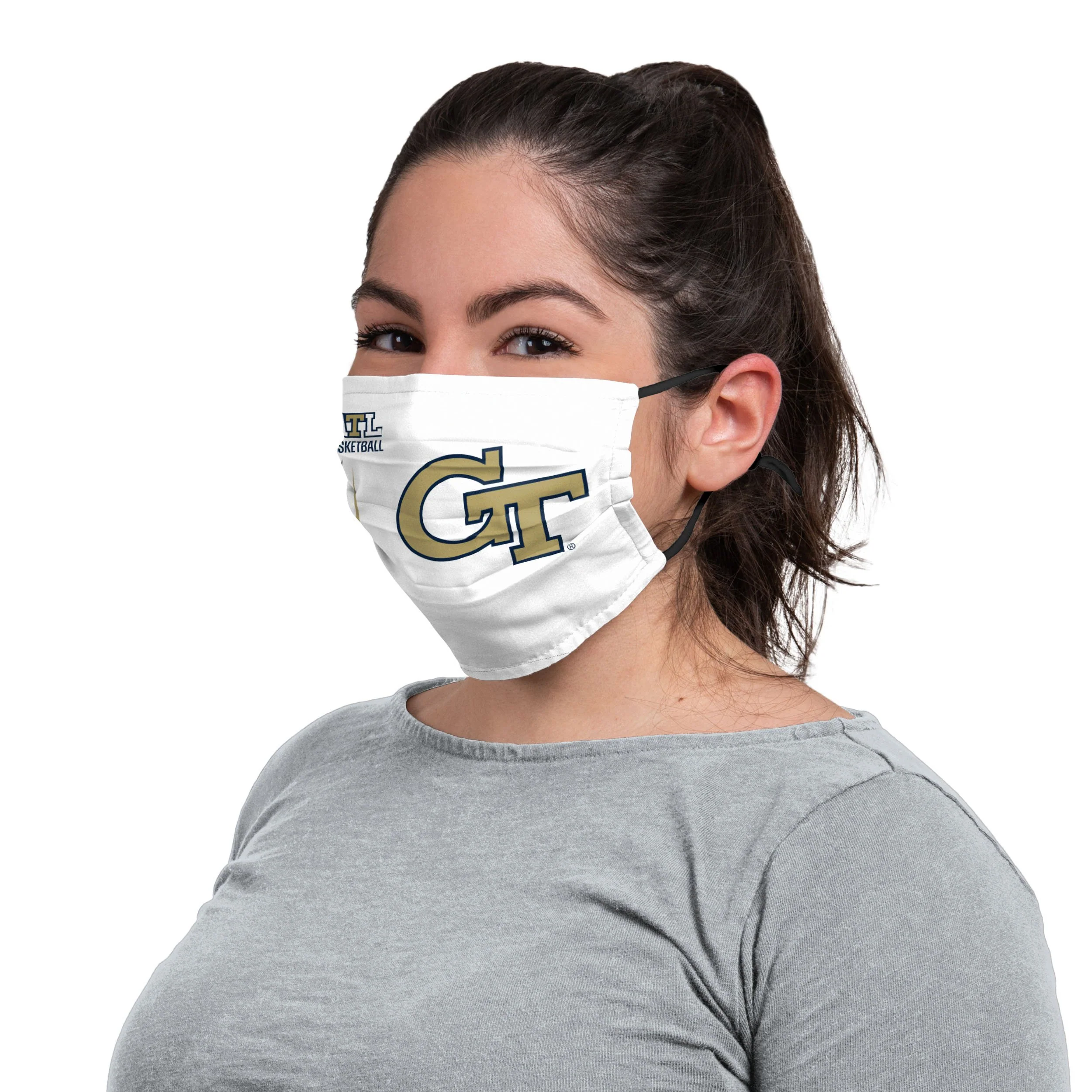 Georgia Tech Yellow Jackets NCAA On-Court Sideline Logo Adjustable White Face Cover - Image 3