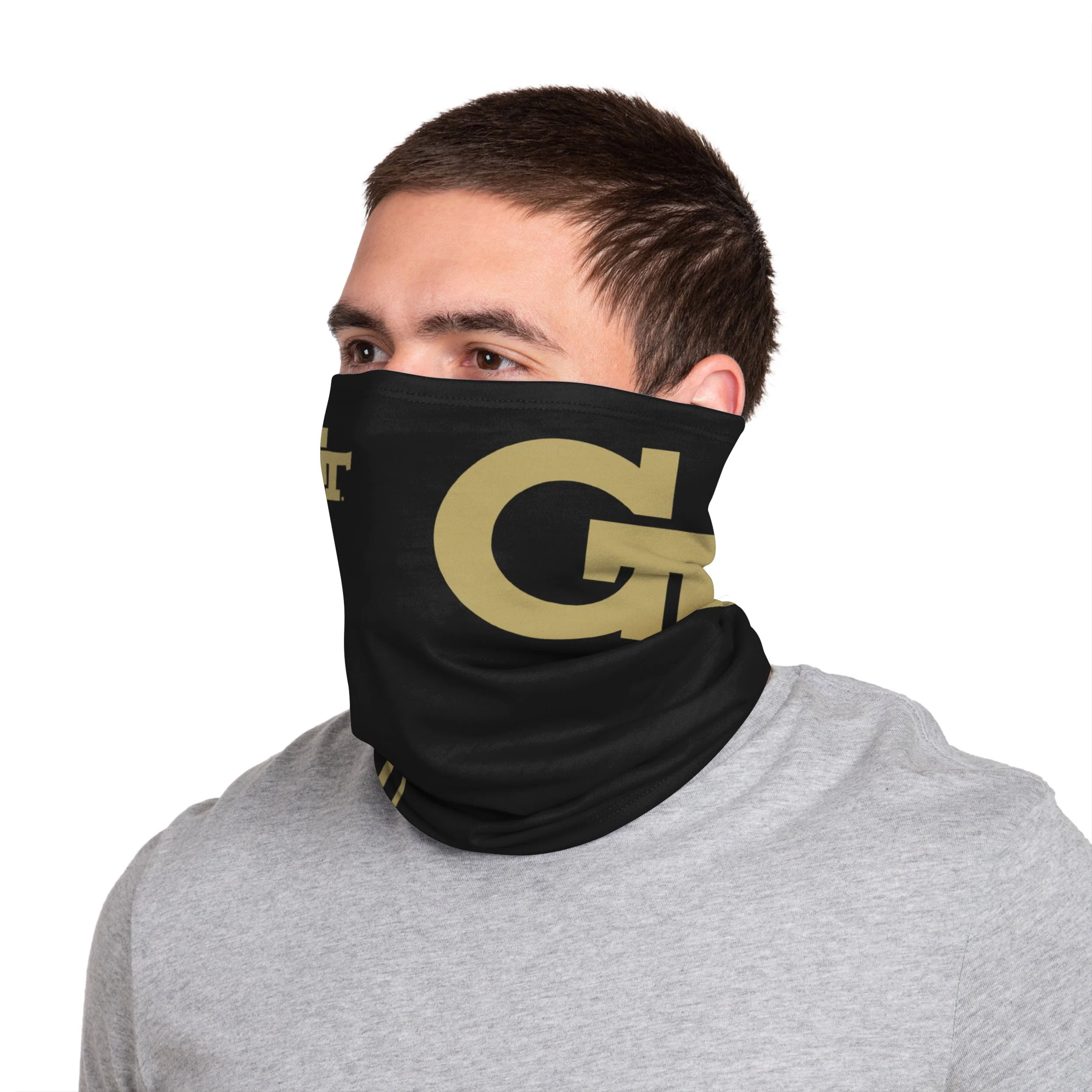 Georgia Tech Yellow Jackets NCAA On-FIeld Sideline Logo Black Gaiter Scarf - Image 2
