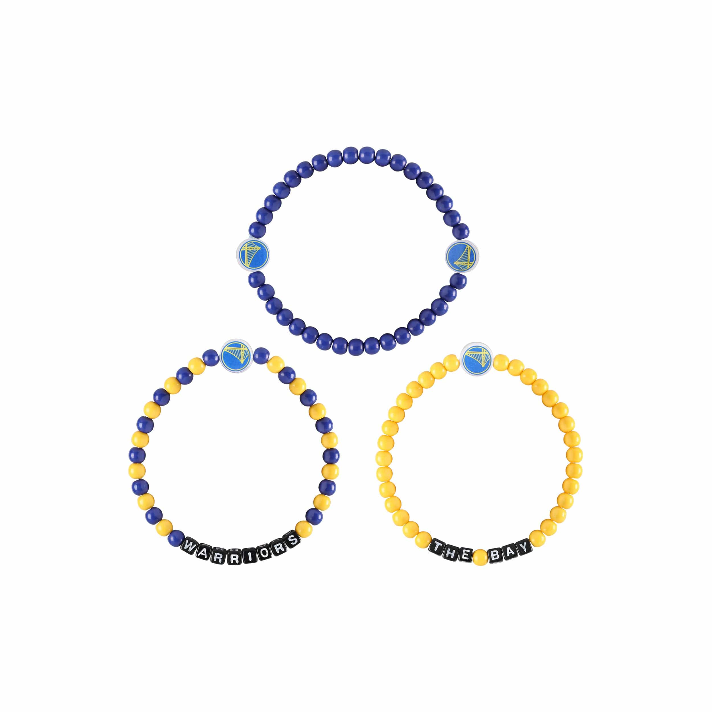 Golden State Warriors NBA 3 Pack Beaded Friendship Bracelet - Image 3