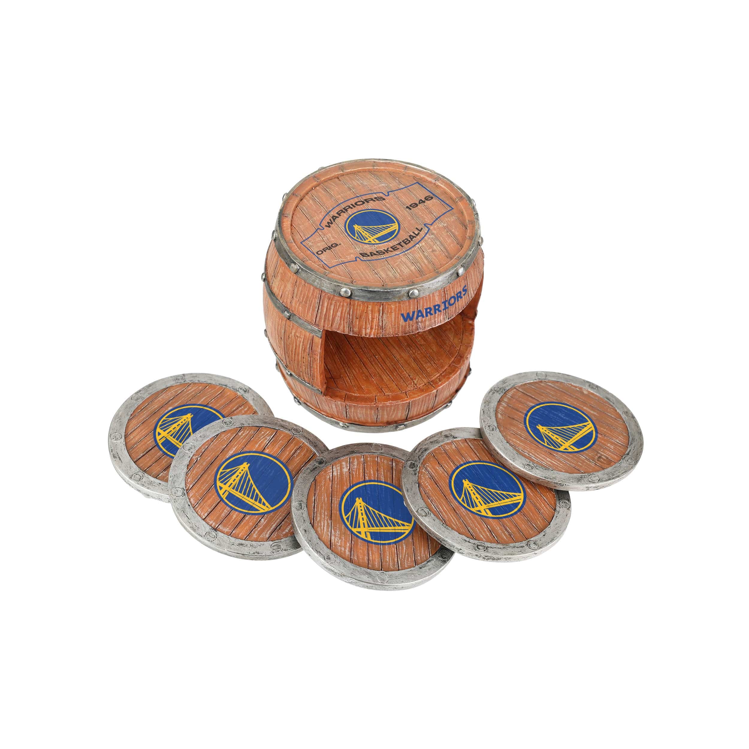 Golden State Warriors NBA 5 Pack Barrel Coaster Set - Image 3
