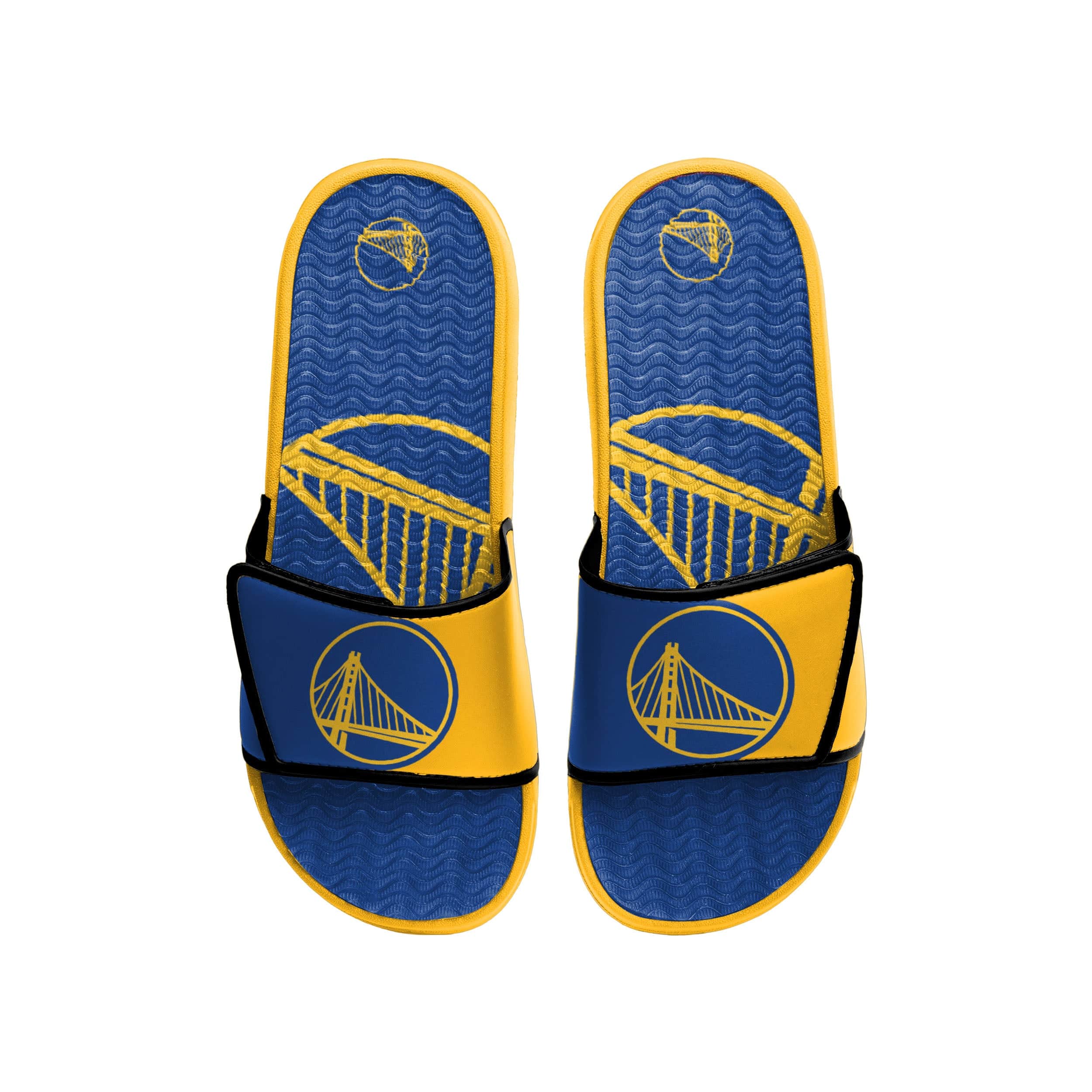 Golden State Warriors NBA Mens Colorblock Big Logo Gel Slides - Image 2