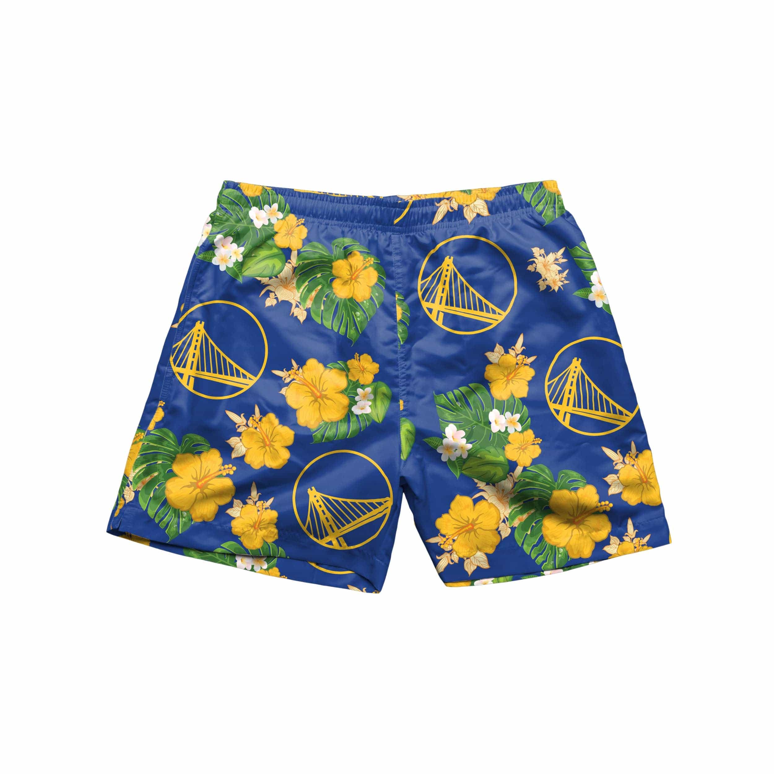Golden State Warriors NBA Mens Floral Slim Fit 5.5" Swimming Suit Trunks - Image 4