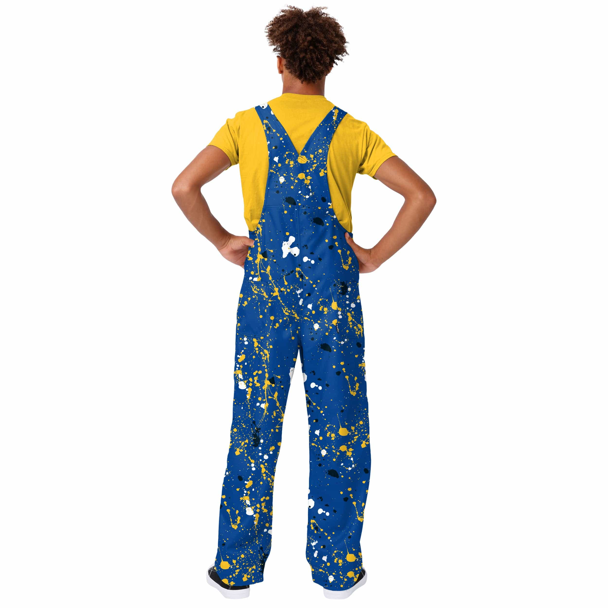 Golden State Warriors NBA Mens Paint Splatter Bib Overalls - Image 2
