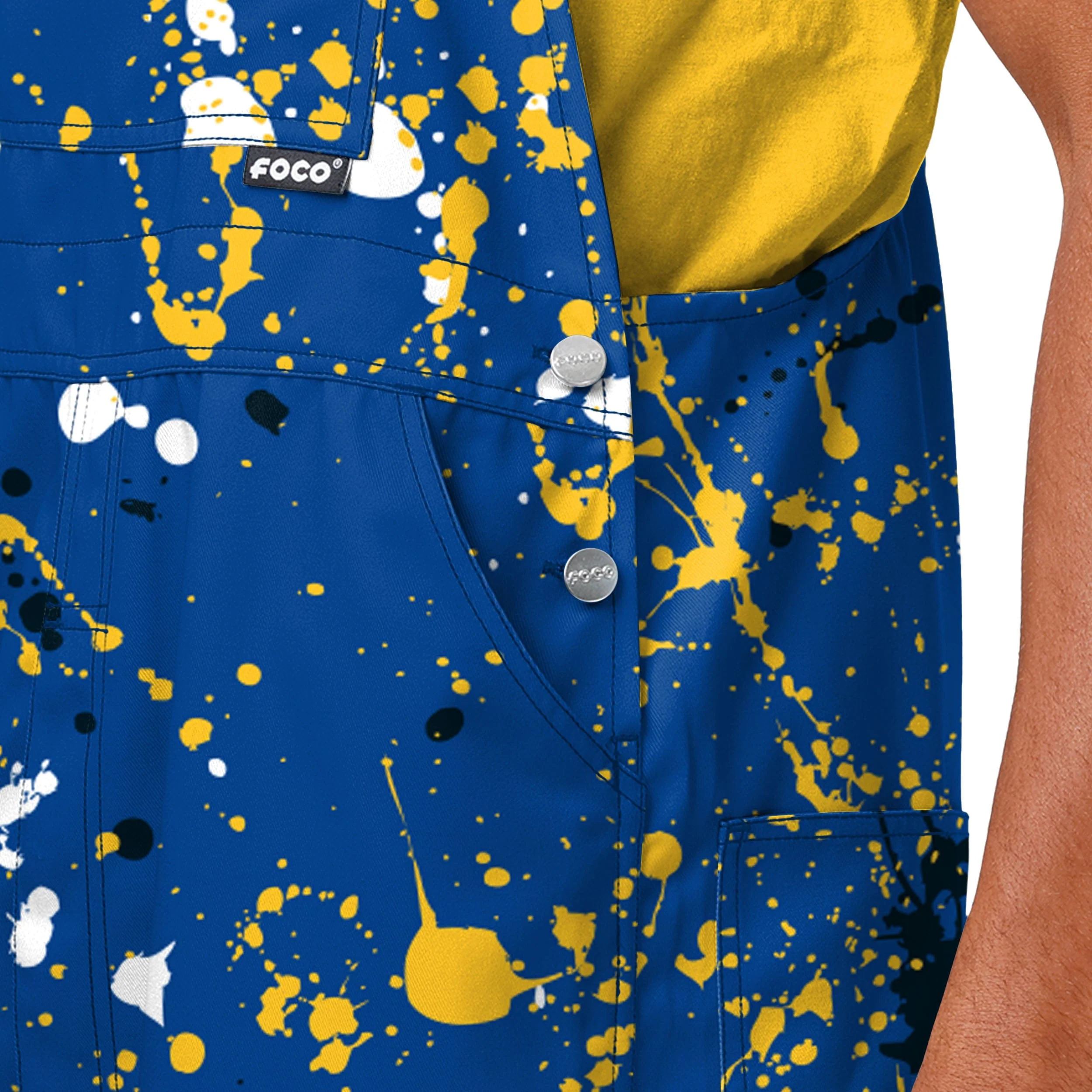 Golden State Warriors NBA Mens Paint Splatter Bib Overalls - Image 4