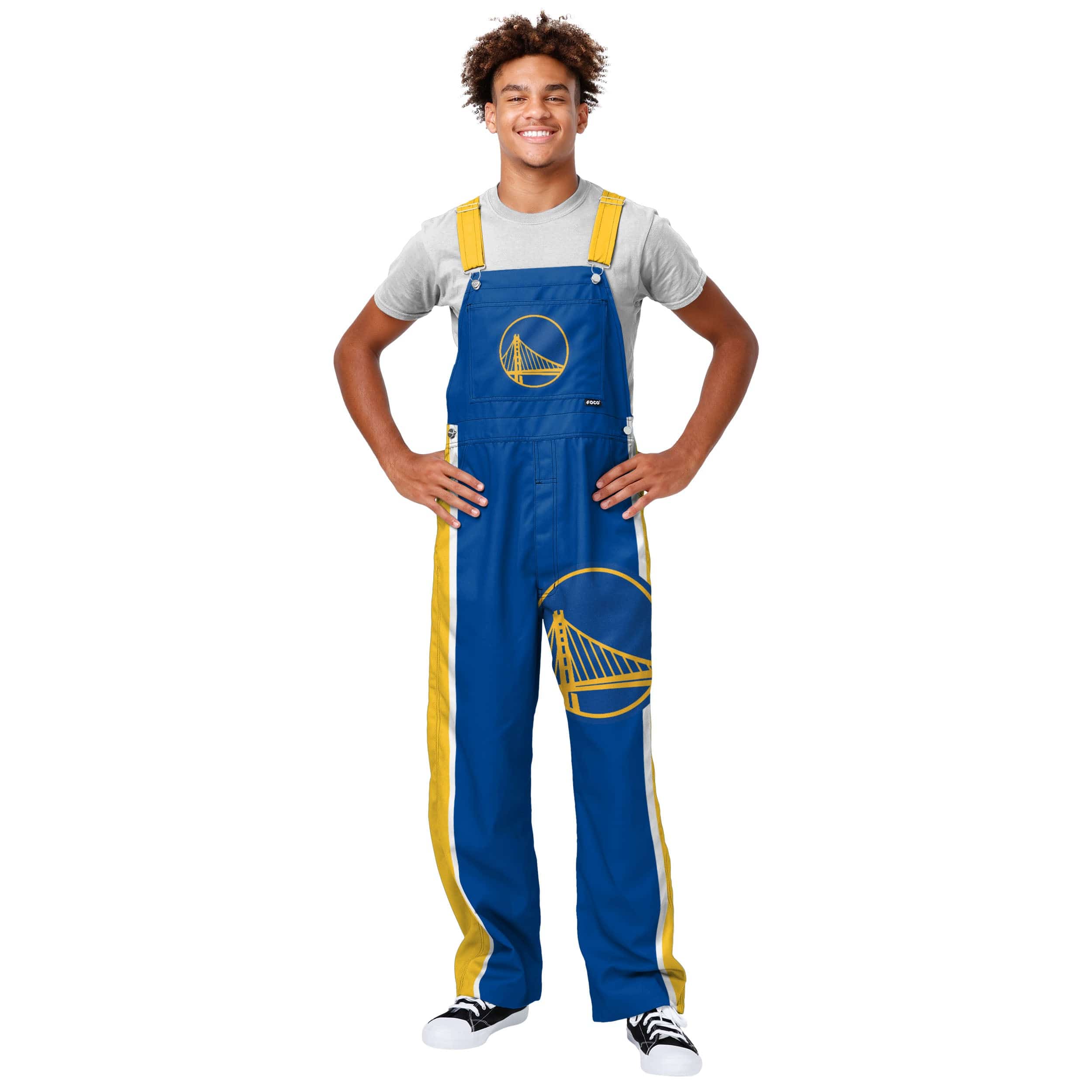 Golden State Warriors NBA Mens Team Stripe Bib Overalls