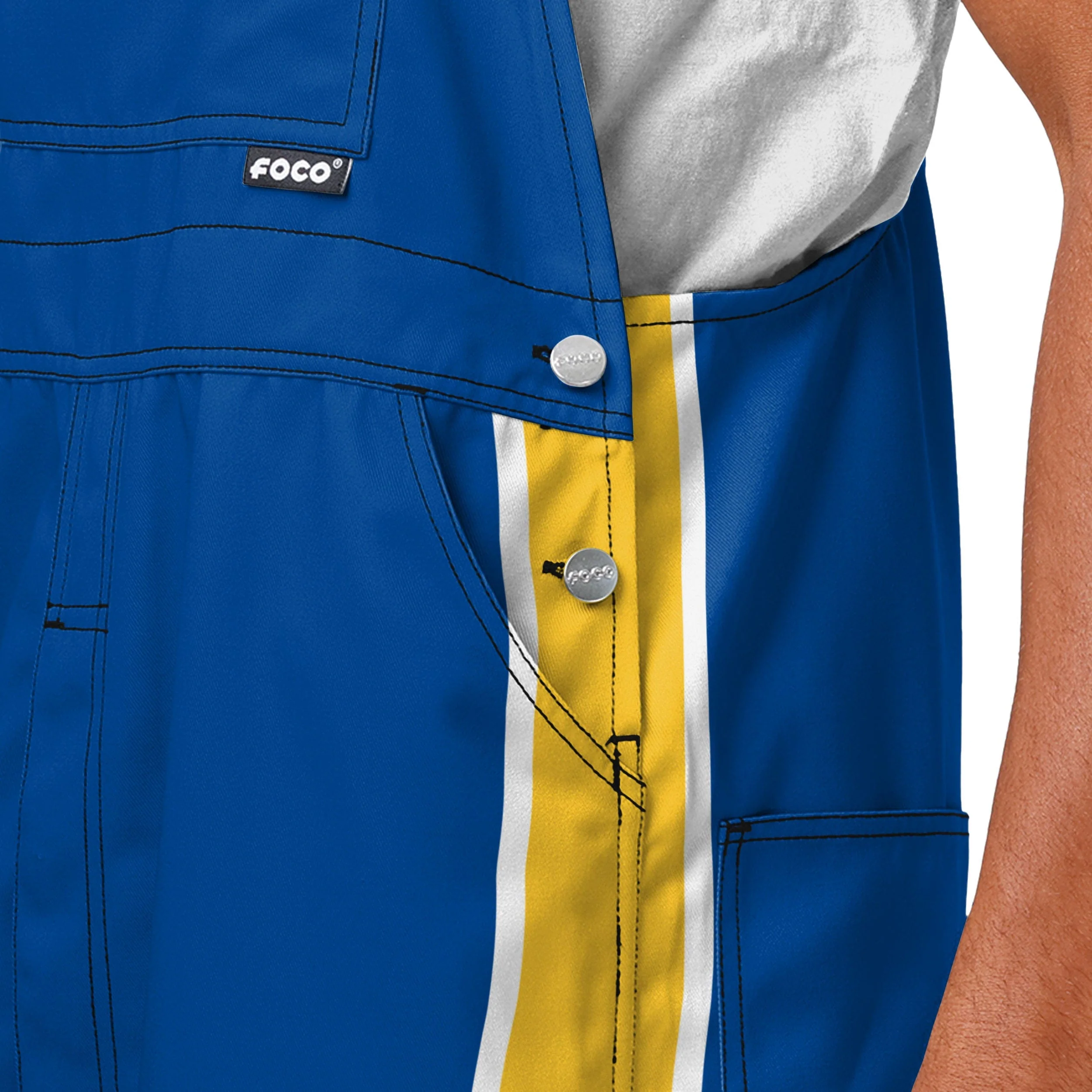 Golden State Warriors NBA Mens Team Stripe Bib Overalls - Image 4