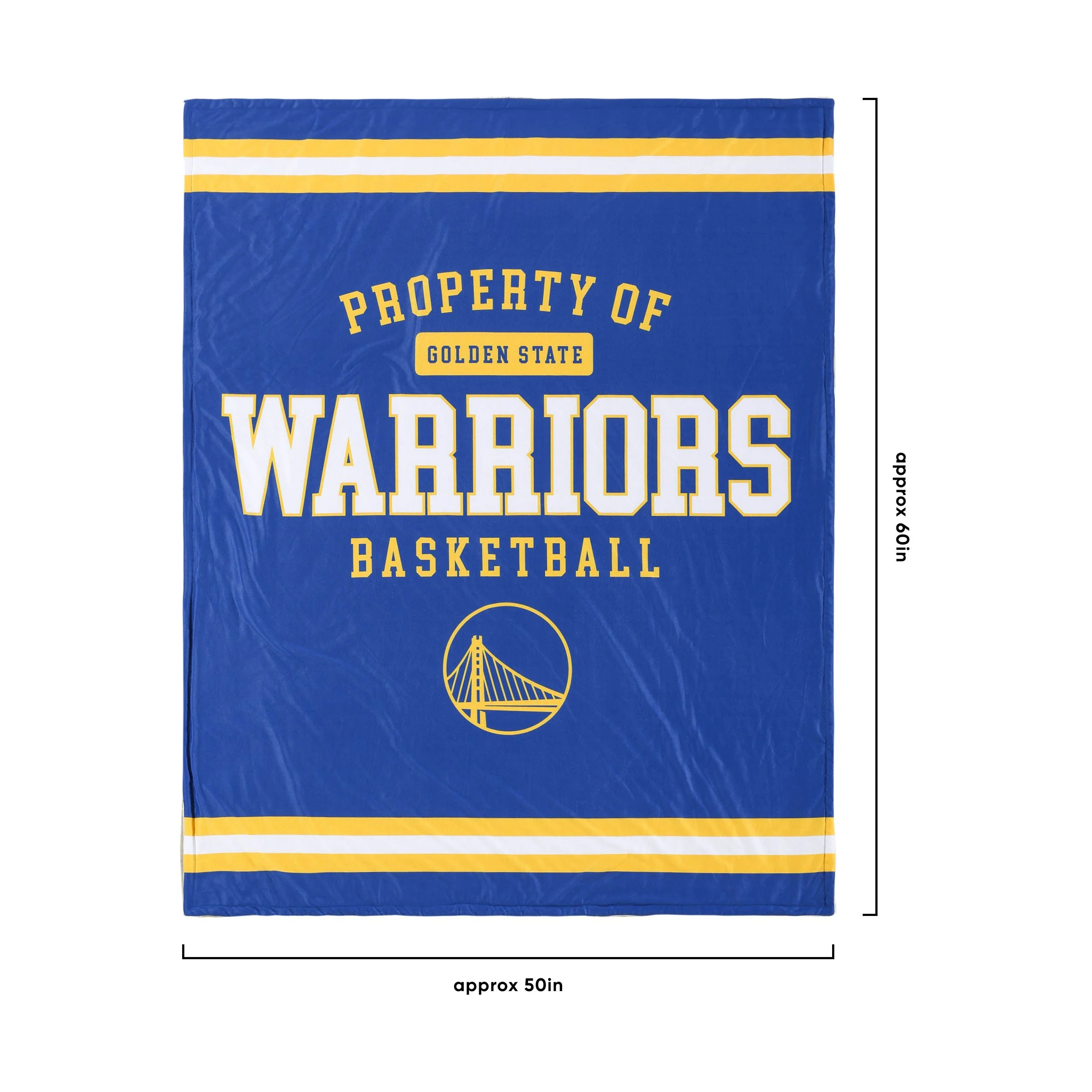 Golden State Warriors NBA Team Property Sherpa Plush Throw Blanket - Image 3