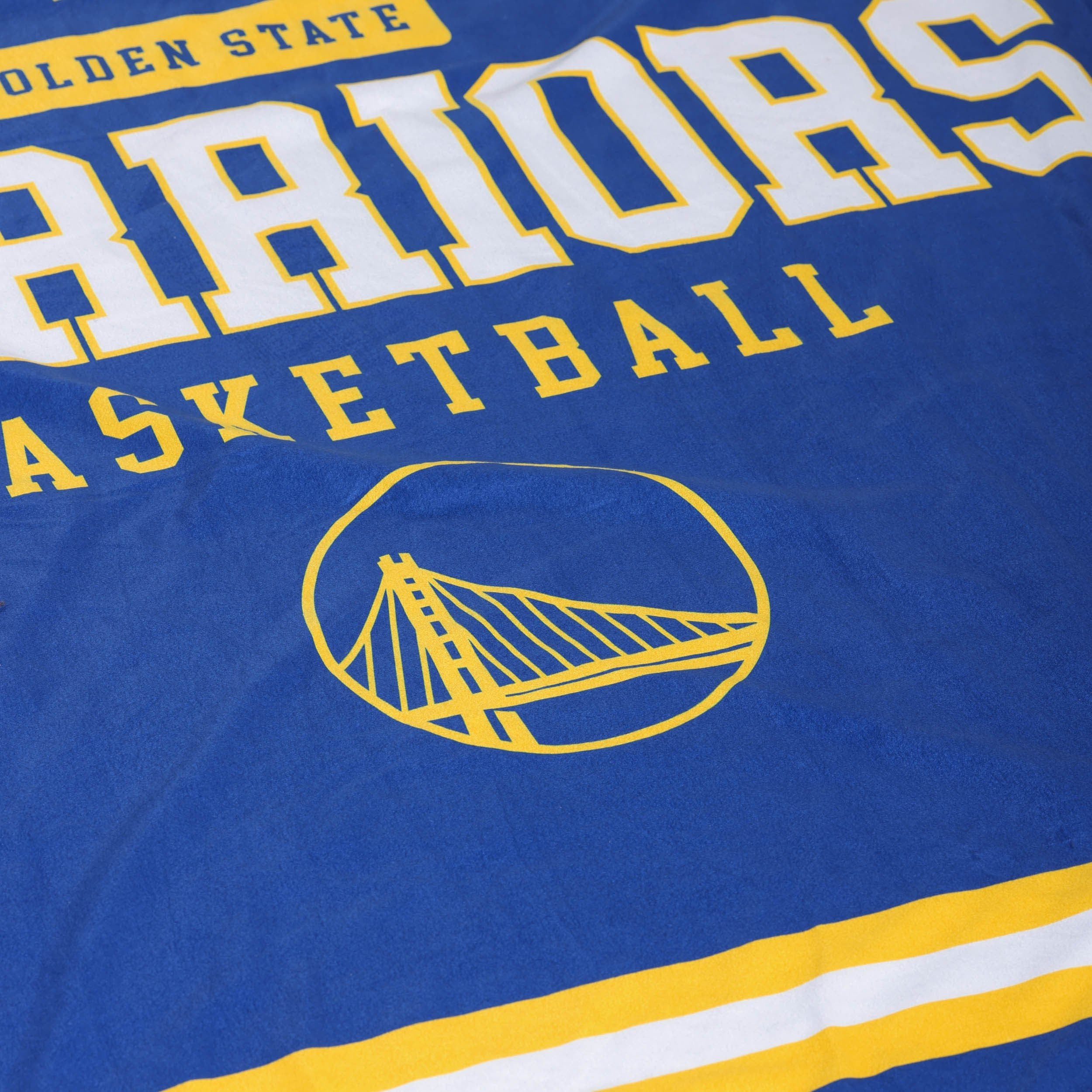 Golden State Warriors NBA Team Property Sherpa Plush Throw Blanket - Image 5