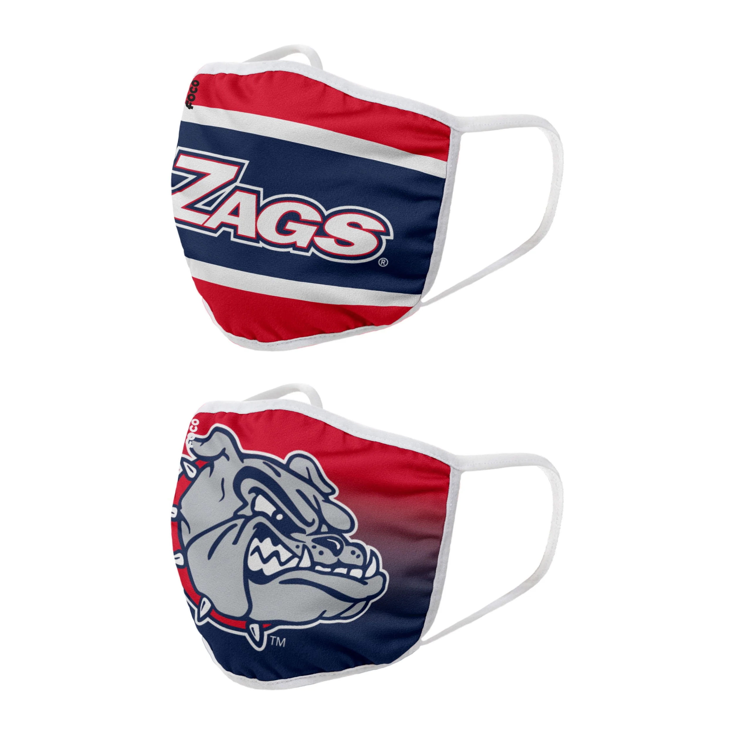 Gonzaga Bulldogs NCAA Printed 2 Pack Face Cover - Image 2