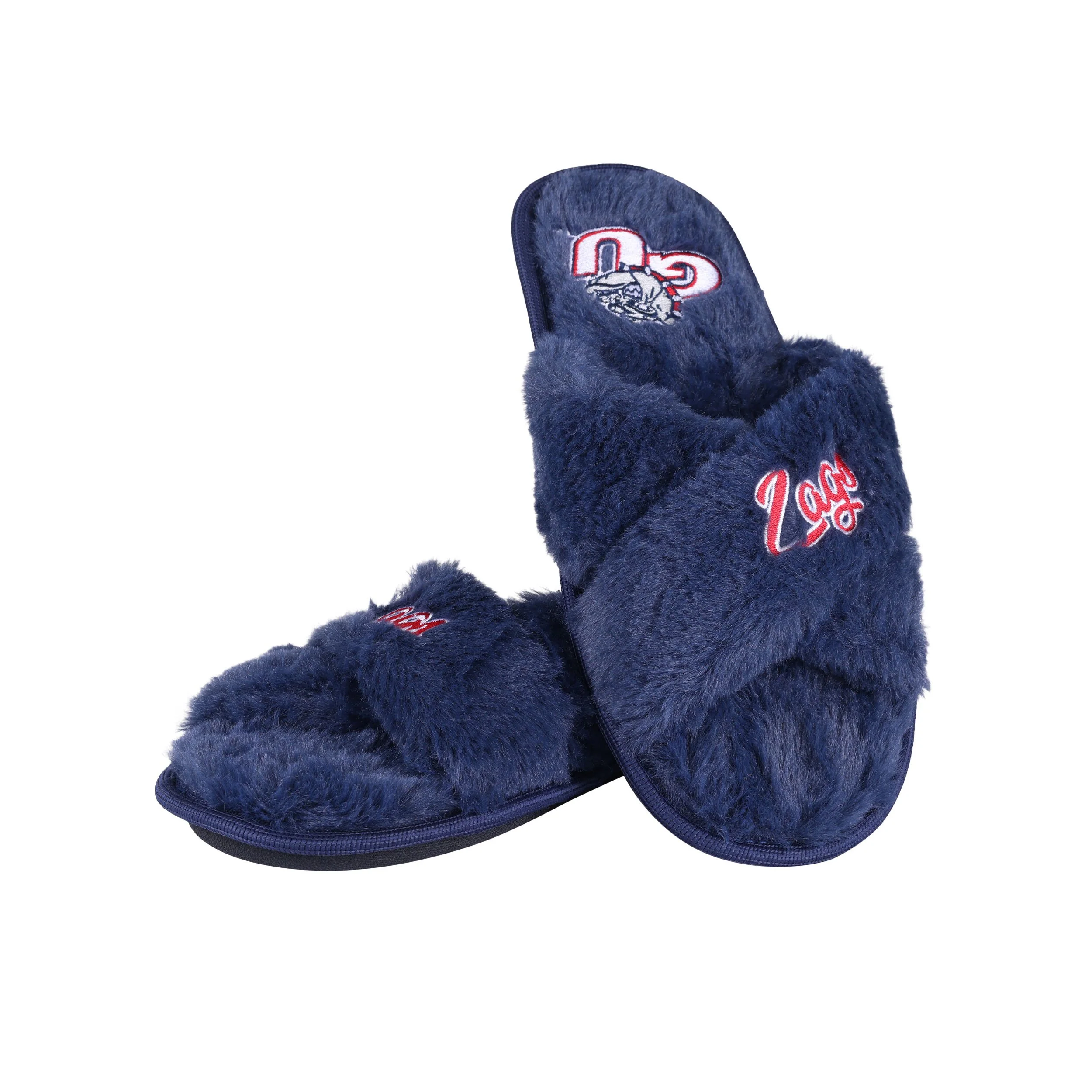 Gonzaga Bulldogs NCAA Womens Script Wordmark Fur Cross Slide